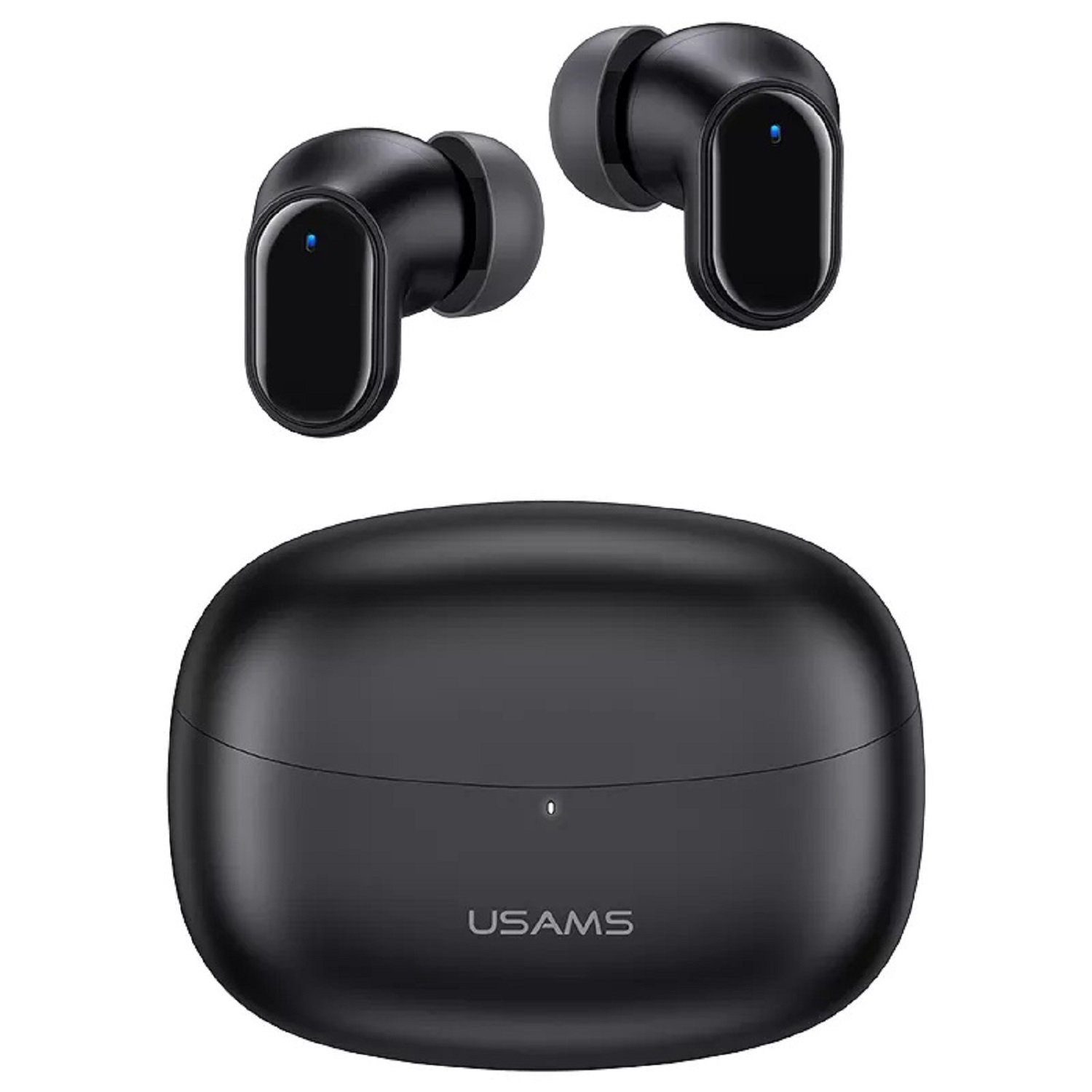 USAMS BU11 TWS BT 5.1 In-Ear Kabellos Ohrhörer mit Mikrofon Ladebox Bluetooth-Kopfhörer (Bluetooth 5.1, Touch Control, Bluetooth, für Smartphome, Apple, Samsung, Huawei, Lg usw) Schwarz