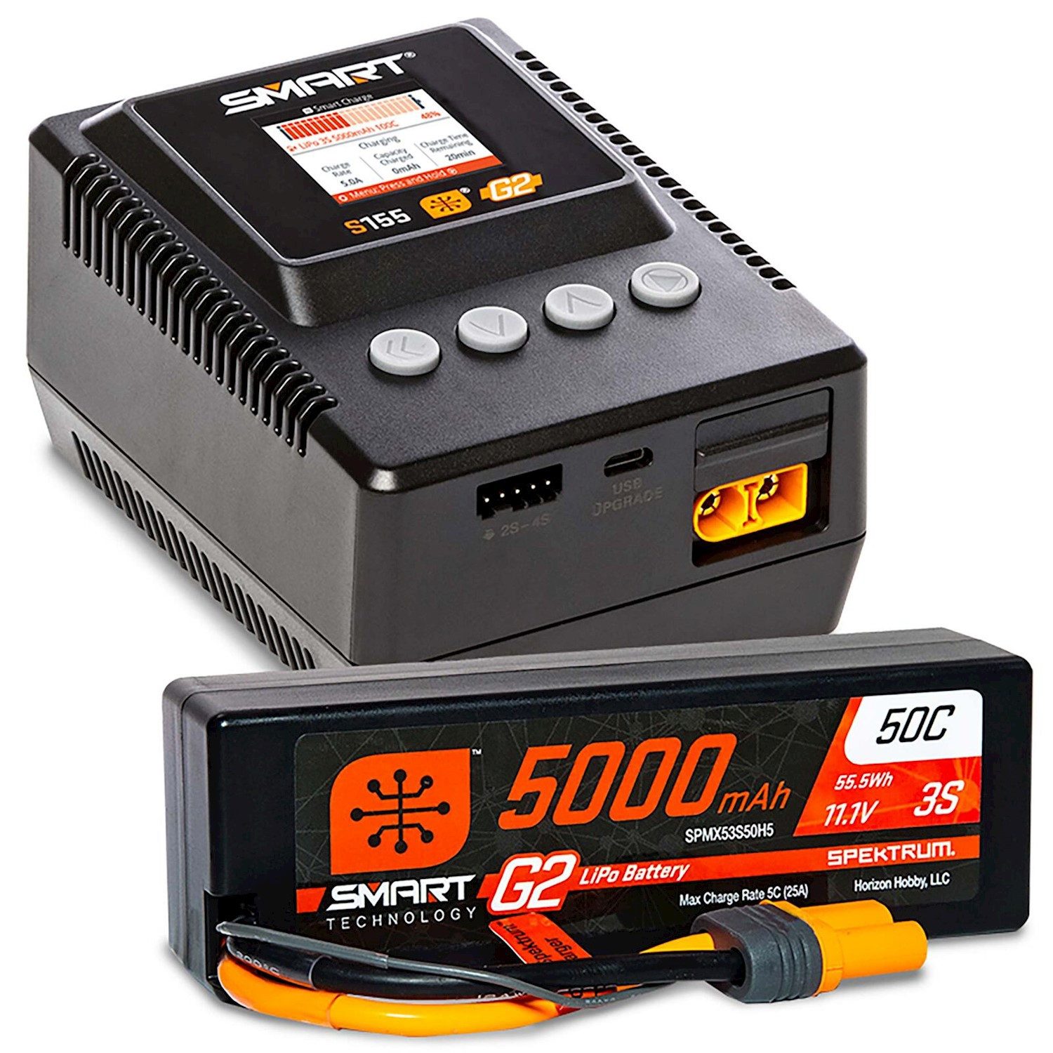 Spektrum Spektrum Lipo Akku Set 11,1V 5000mAh inkl. S155 Ladegerät G2 Smart RC-Fernsteuerung
