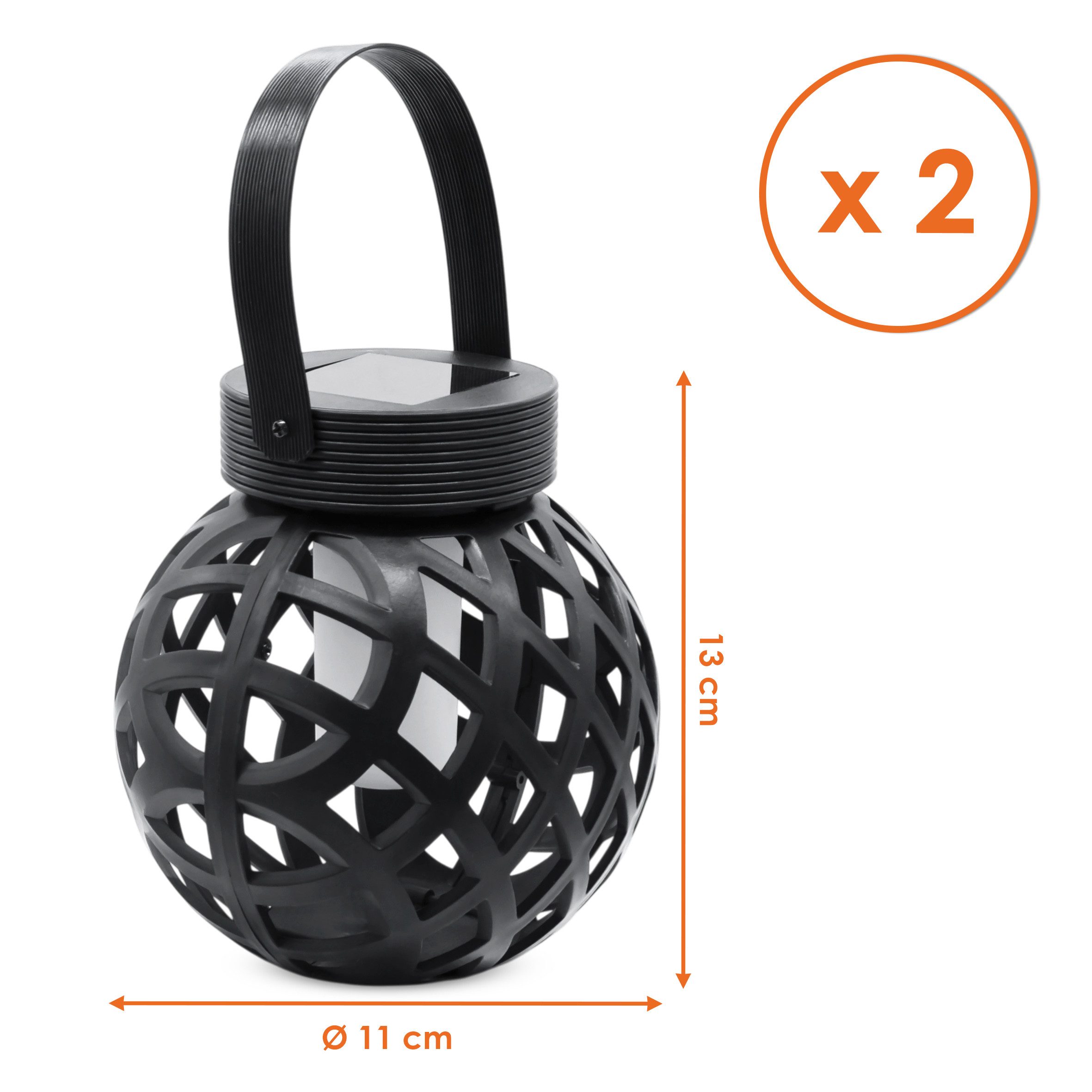 Spetebo LED Solarleuchte LED Laterne zum Hängen mit Flammeneffekt, Dämmerungssensor, LED fest integriert, orange, Gartenlaterne Solar betrieben
