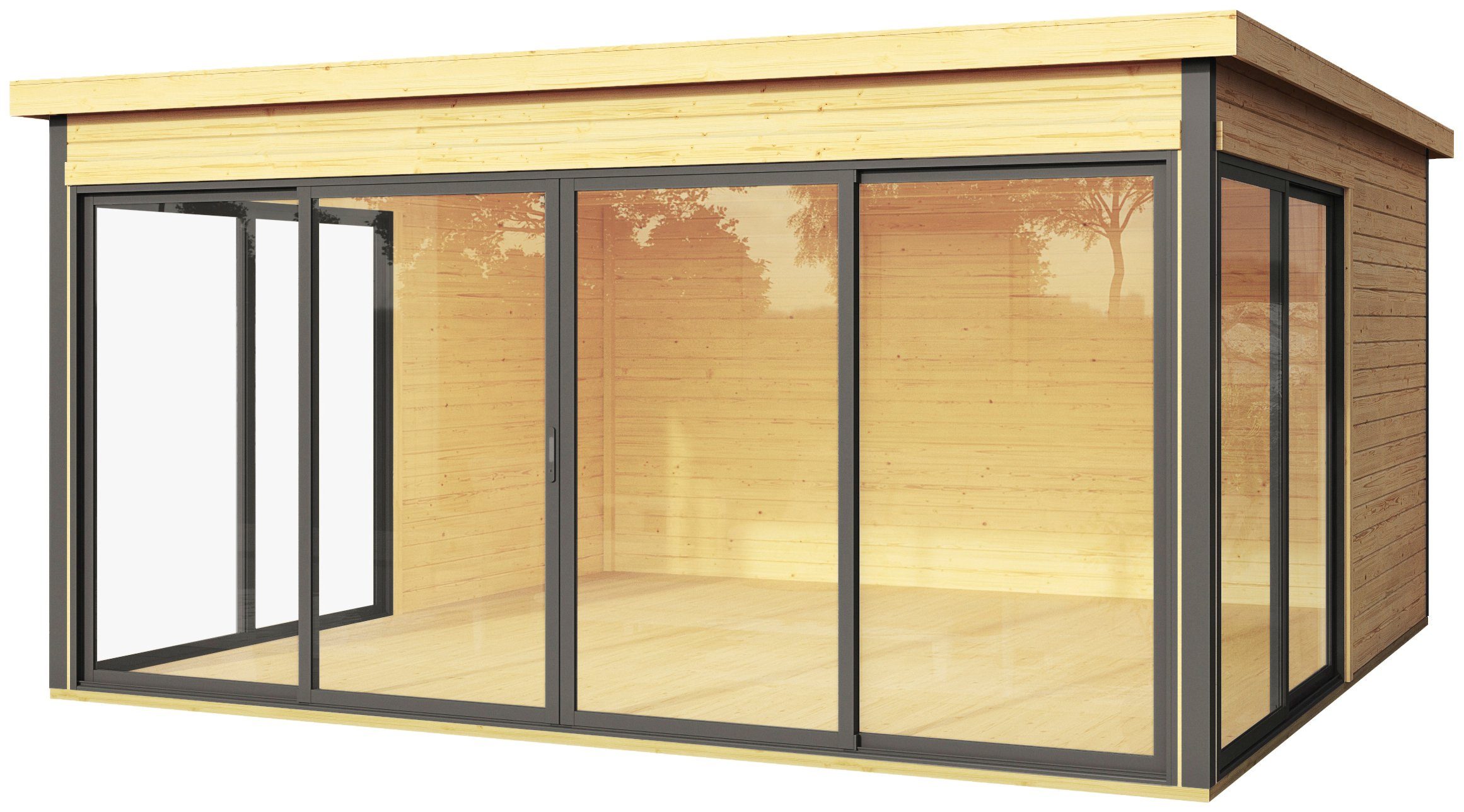 LASITA MAJA Gartenhaus DOMEO 5, BxT: 418x418 cm, (Set), 44 mm Wandstärke