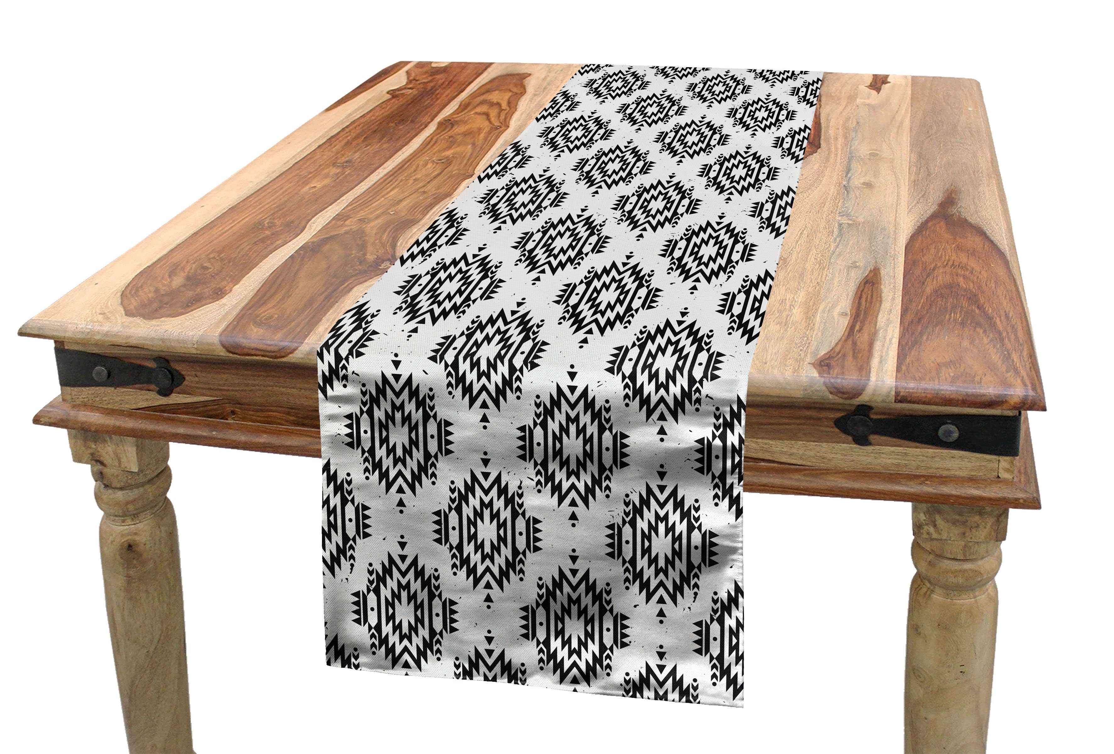 Abakuhaus Tischläufer Esszimmer Küche Amerikanischer Tischläufer, Grunge Rechteckiger Ureinwohner Dekorativer