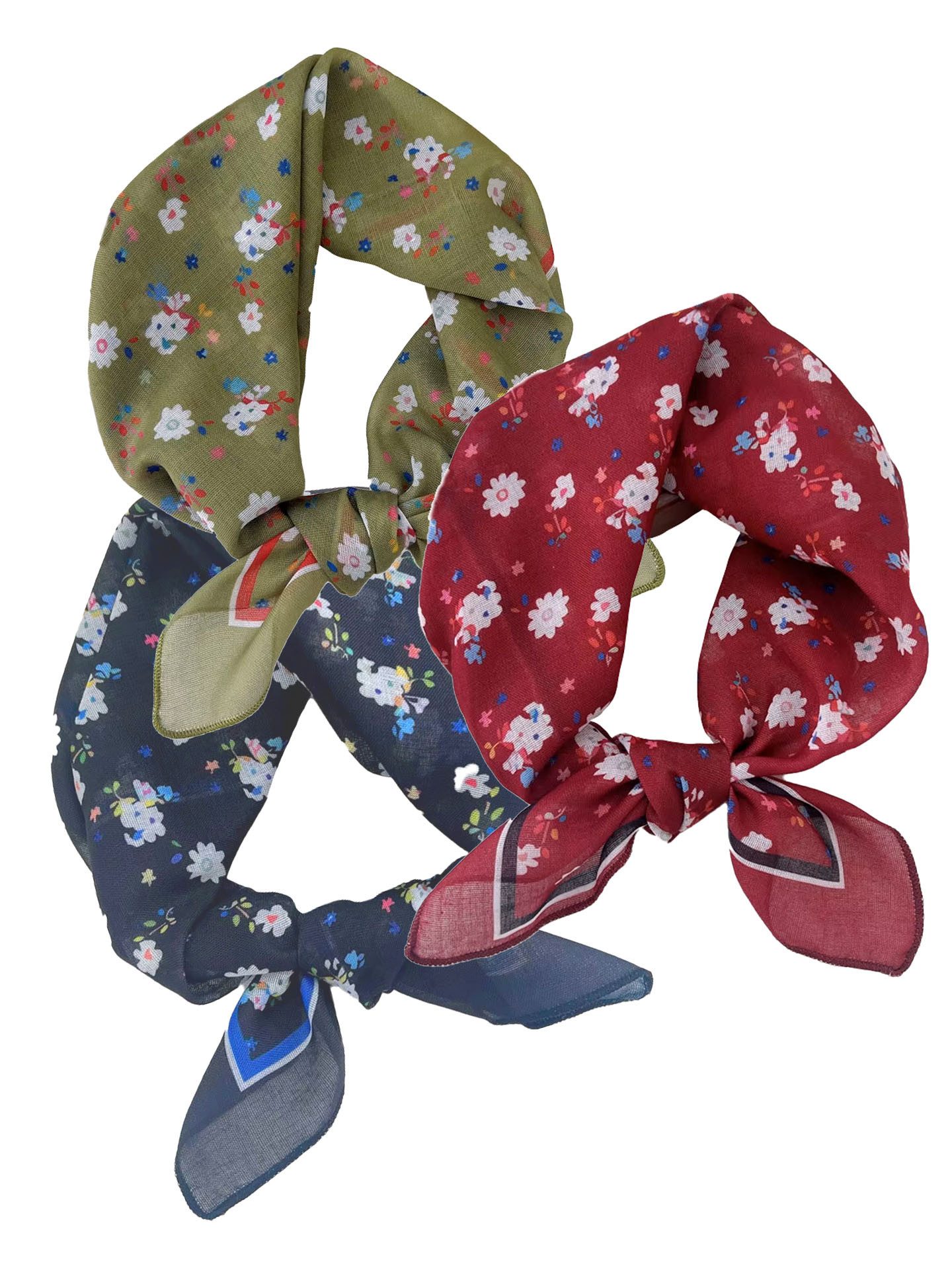 Moschen-Bayern Halstuch Halstuch Damen klein Nickituch Sommer Baumwolle Rot Grün Blau