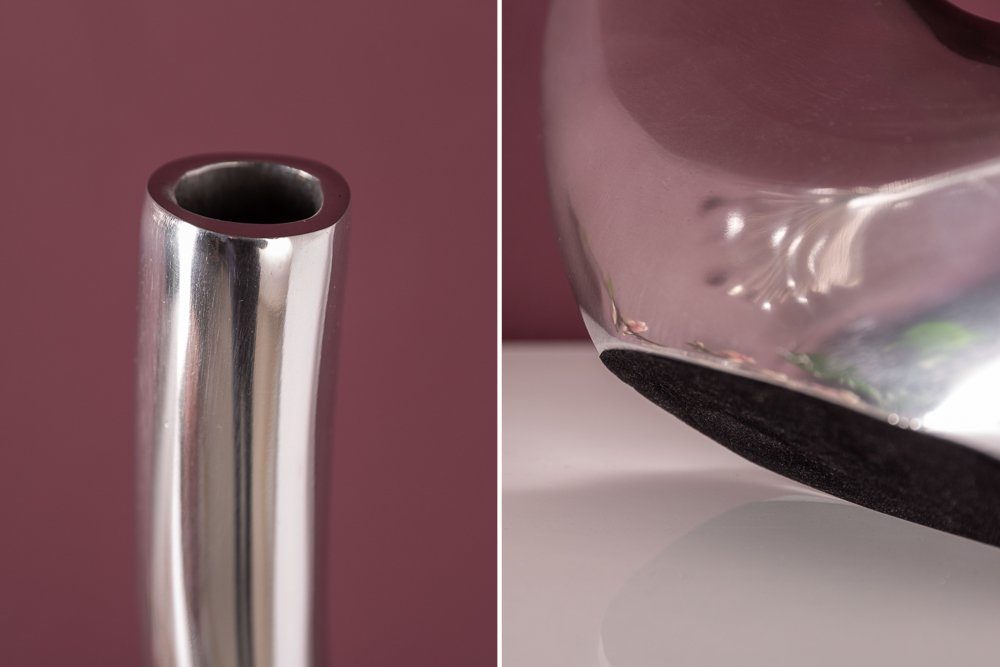 riess-ambiente Bodenvase WAVE XL poliert · aus Aluminium (1 Vase 106cm Dekovase St), · silber ·