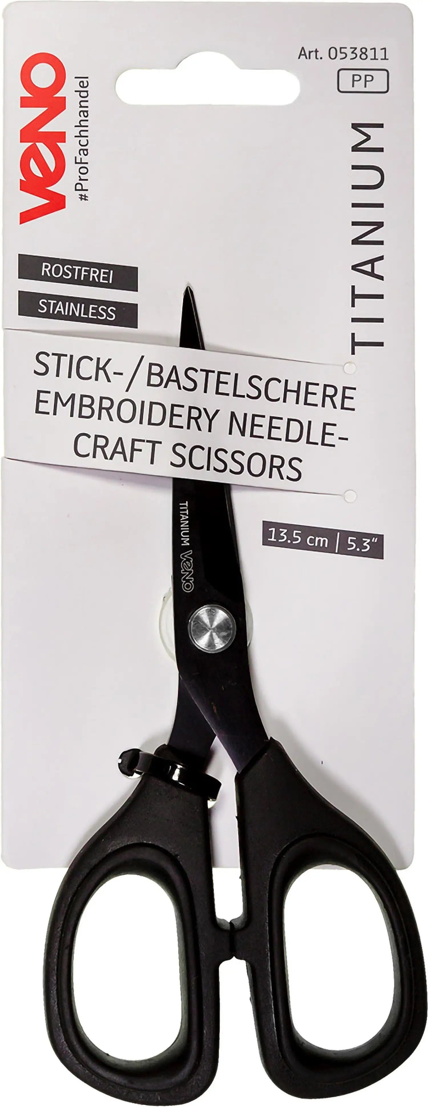 Stofferia Stoff VENO Titanium Stick- und Bastelschere 5,3" 13,5cm, Meterware
