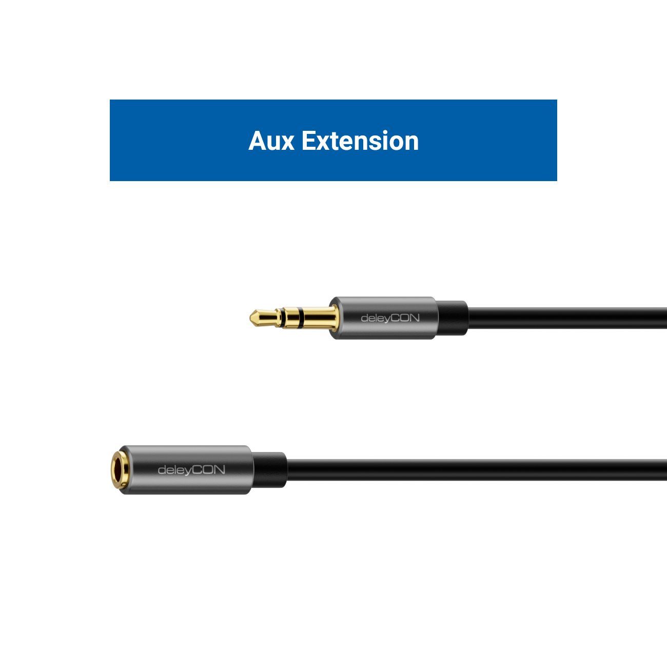 deleyCON deleyCON 5m Klinke Audio Stereo AUX Kabel Verlängerungskabel 3,5mm Audio-Kabel – Bild 4 von 5