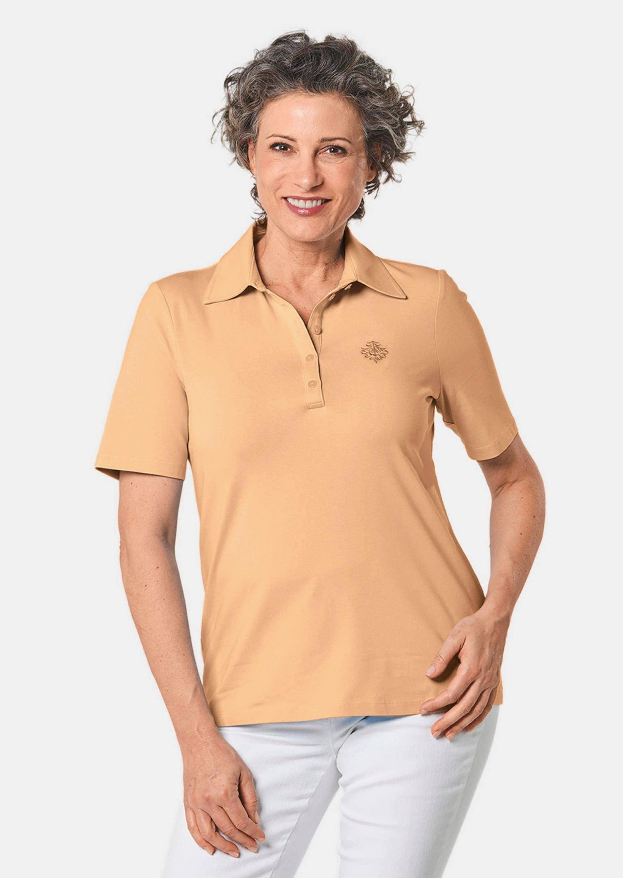 Stretchbequemes Kurzgröße: Poloshirt GOLDNER melba Poloshirt