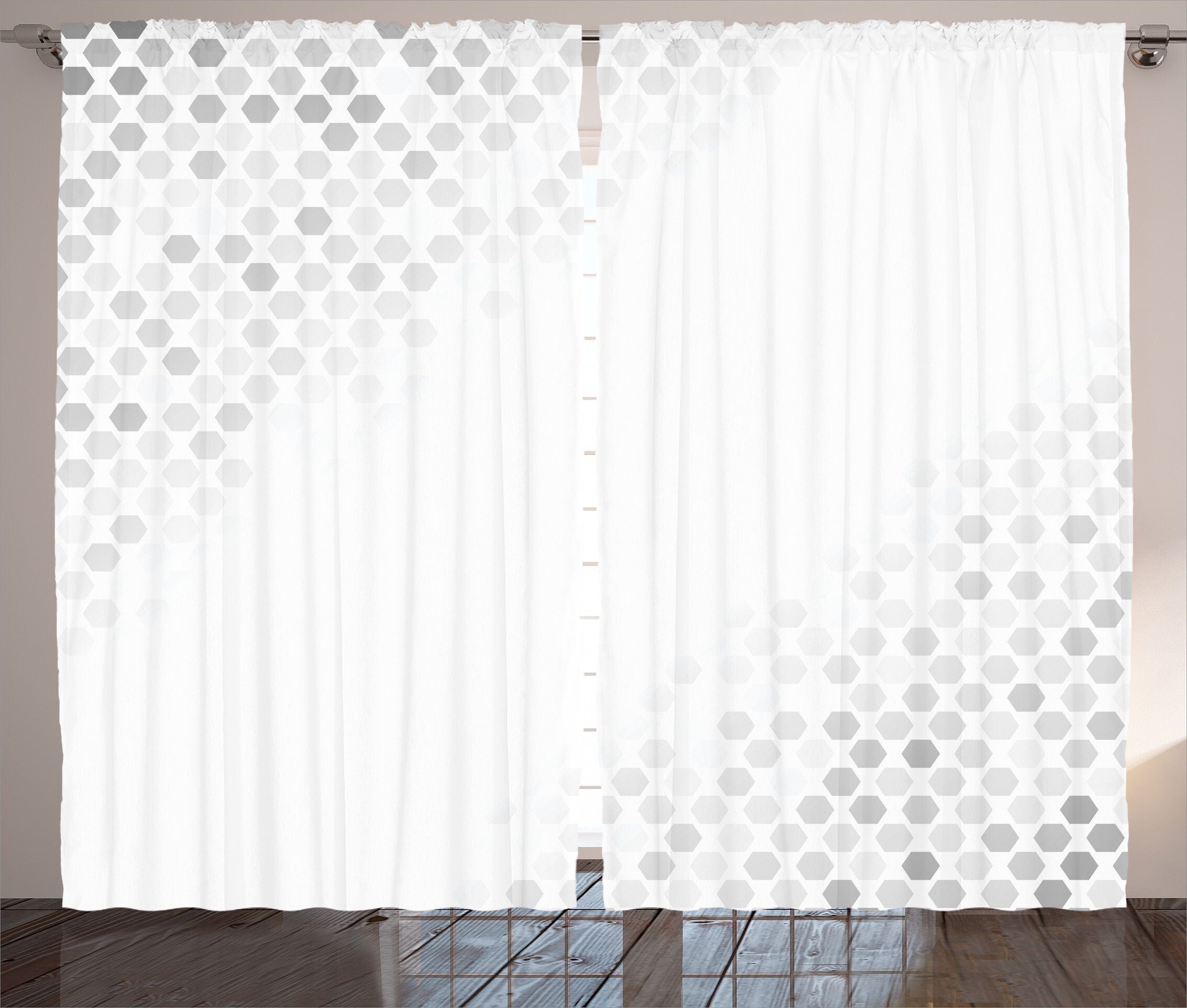 Gardine Schlafzimmer Geometrisch Vorhang Mosaik-Kunst Abstrakte Schlaufen Haken, Abakuhaus, Kräuselband mit und