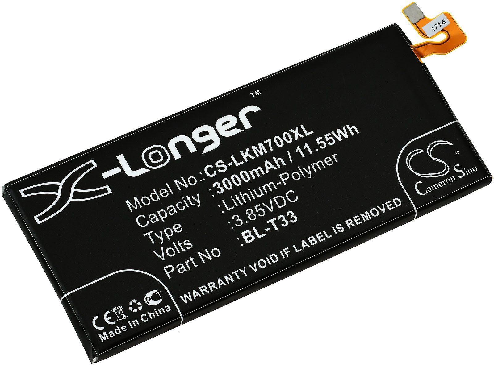 Powery Akku für LG Q6 Smartphone-Akku 3000 mAh (3.85 V)