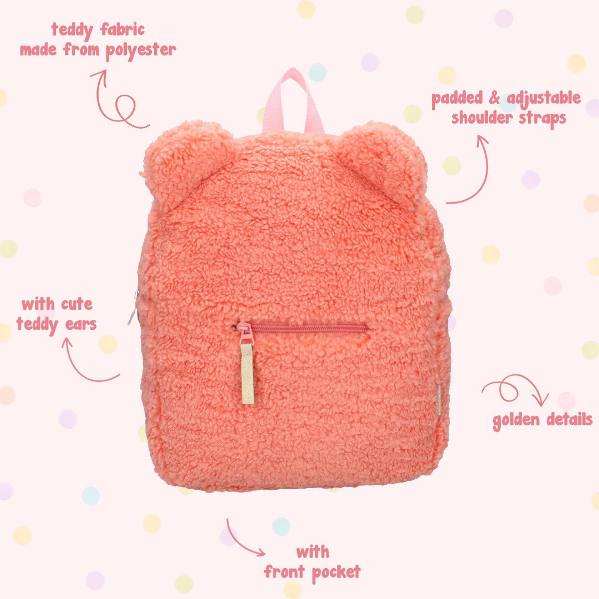 Vadobag Kinderrucksack Prêt Rucksack Teddy – Weicher Tagesrucksack