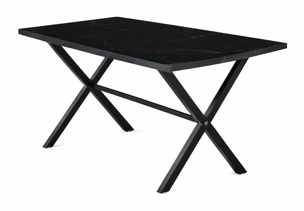 Xlmoebel Esstisch Moderner schwarzer rechteckiger Esstisch aus Metall für Esszimmer, Made in Europa