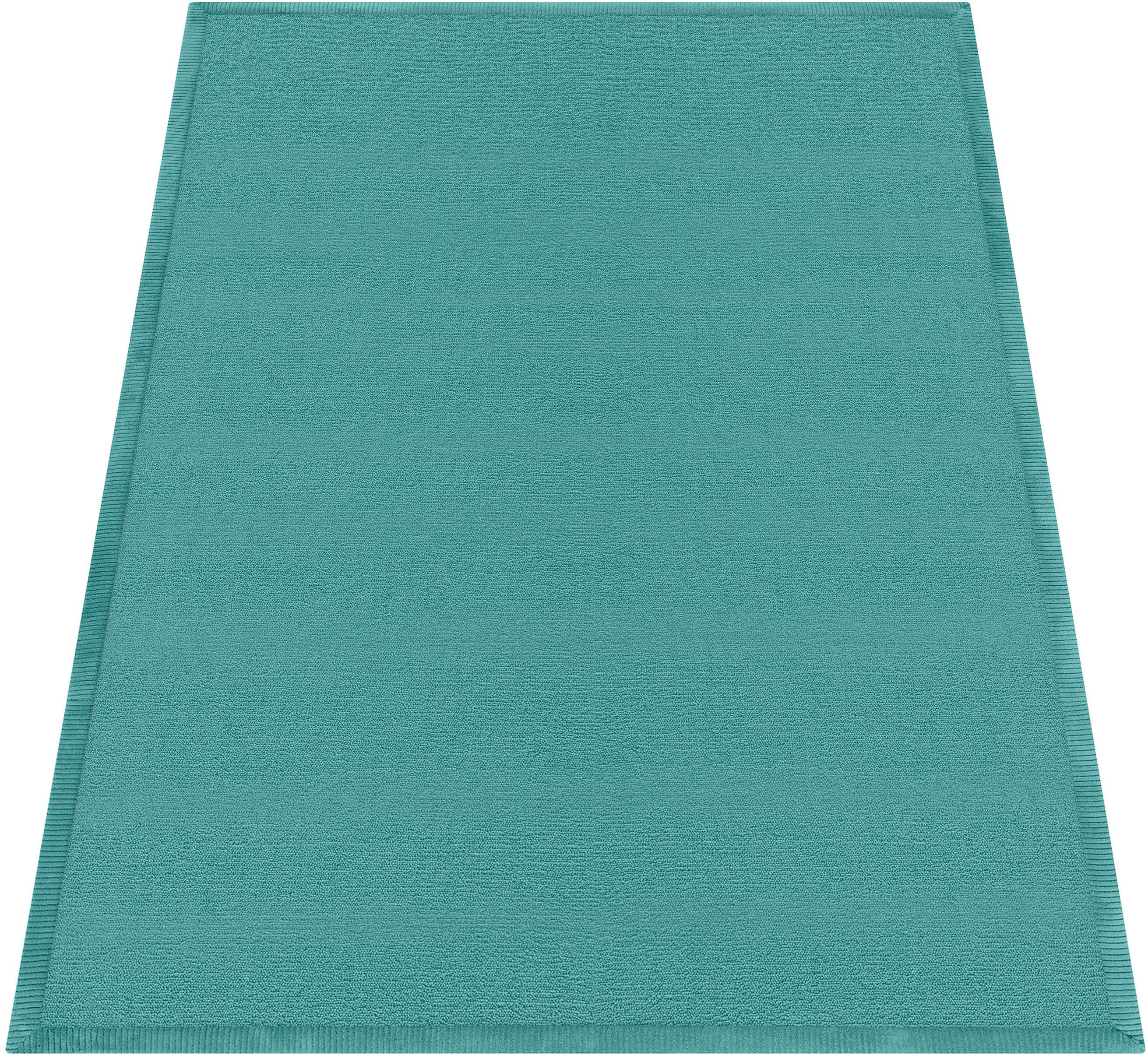 Teppich Tatami 475, Paco Home, Kurzflor, Uni-Farben, mit Höhe: mm, Foam, Memory waschbar 24 rechteckig, blau