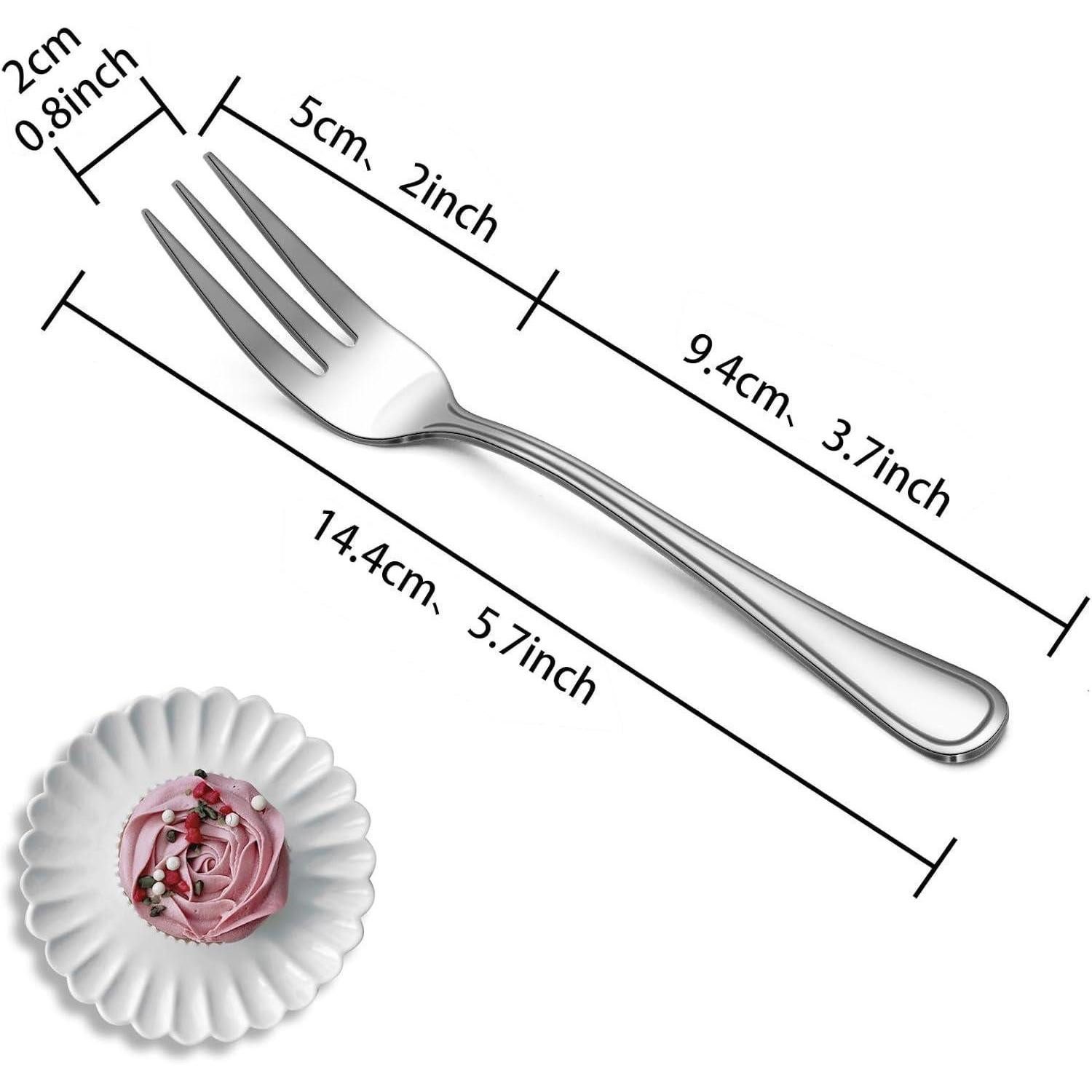 LuxusKollektion Kuchengabel Dessertgabeln 24er Edelstahl U-förmiger Griff Premium-Teegabel