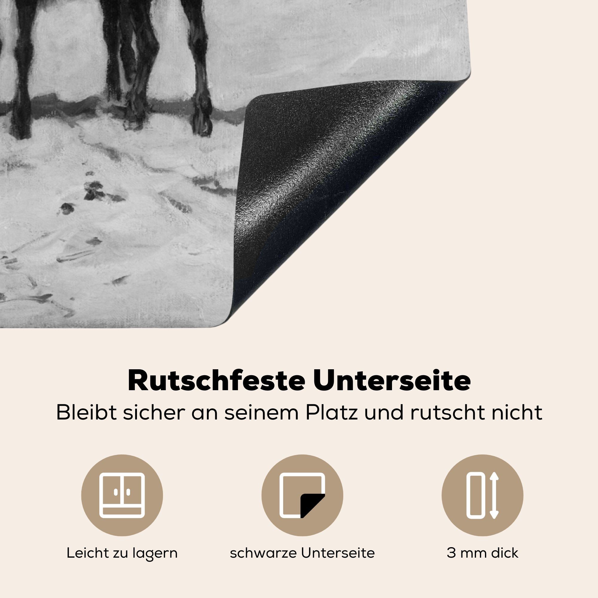 Herdblende-/Abdeckplatte für Ceranfeldabdeckung von -, 81x52 Induktionskochfeld entlang Mauve cm, Schutz - MuchoWow Gemälde Vinyl, die Fahrt (1 tlg), Anton Strand Morgentliche küche, am