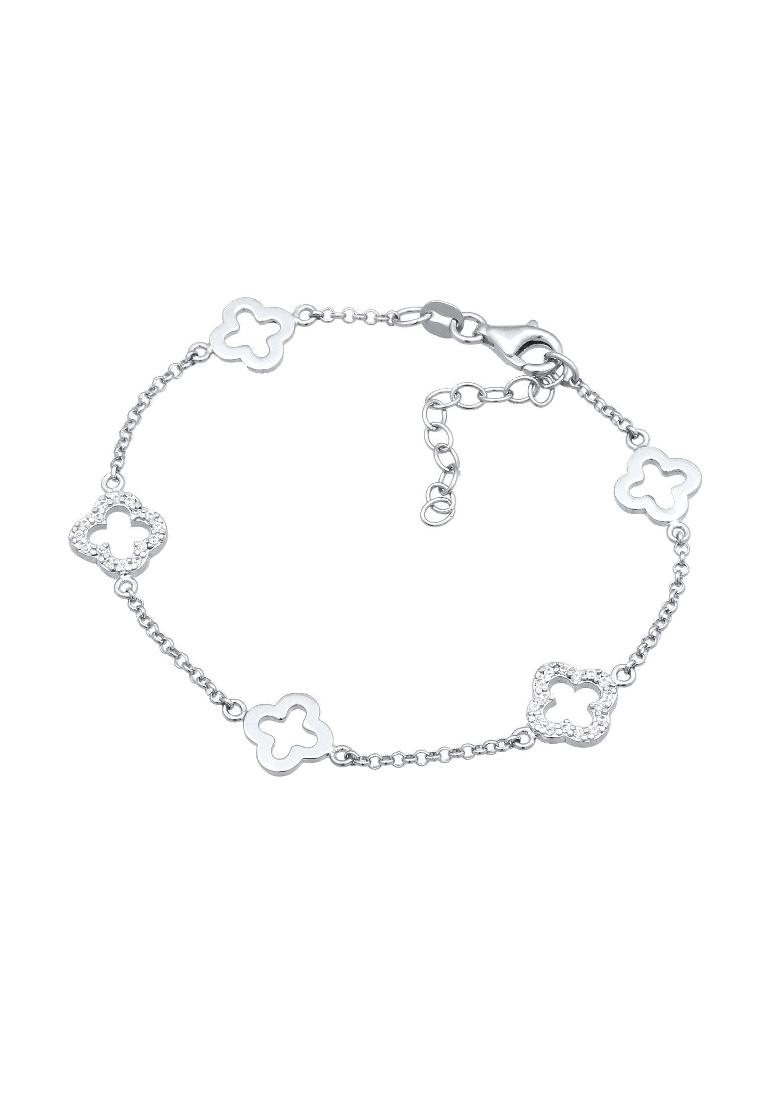 Elli Armband Kleeblatt Zirkonia Weiß 925 Sterling Silber (kein Set, 1-tlg) günstig online kaufen