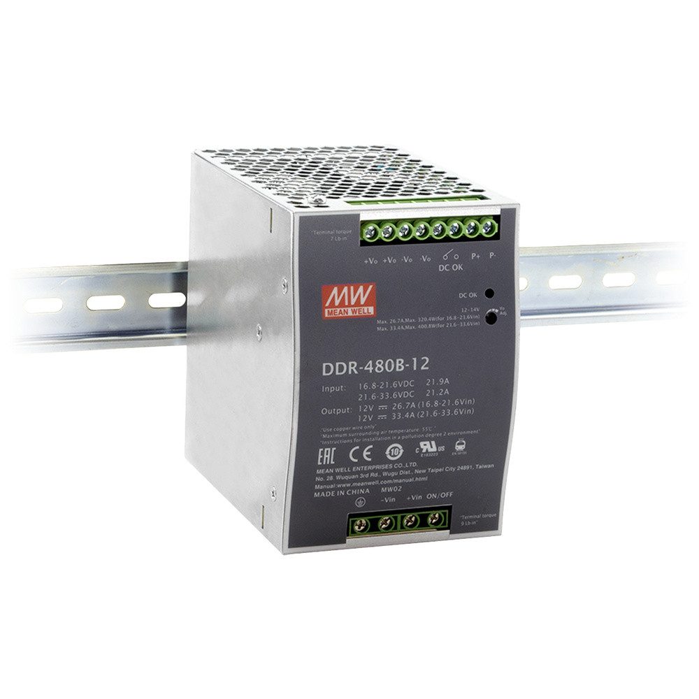 MeanWell Spannungswandler MEAN WELL DDR-480B-24 DC/DC-Wandler 24 V 20 A 480 W Anzahl Ausgänge:, (DDR-480B-24)