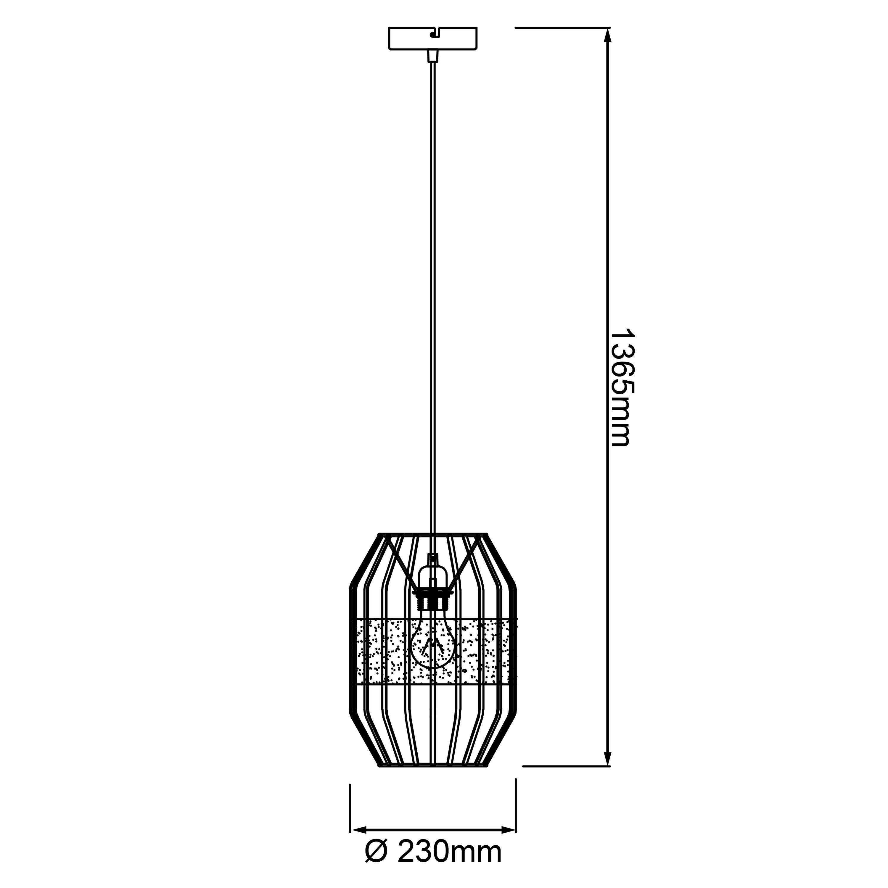 Slope Pendelleuchte Brilliant 40W, Lampe, E27, schwarz/natur, Slope, A60, 1x Pendelleuchte Kabel 23cm