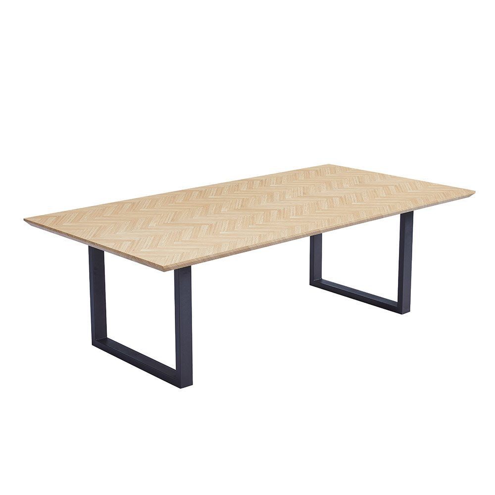 HOME DELUXE Esstisch AVENCIA inkl. U-Fuß - 240 x 120 cm - Fishbone Oak, mit günstig online kaufen