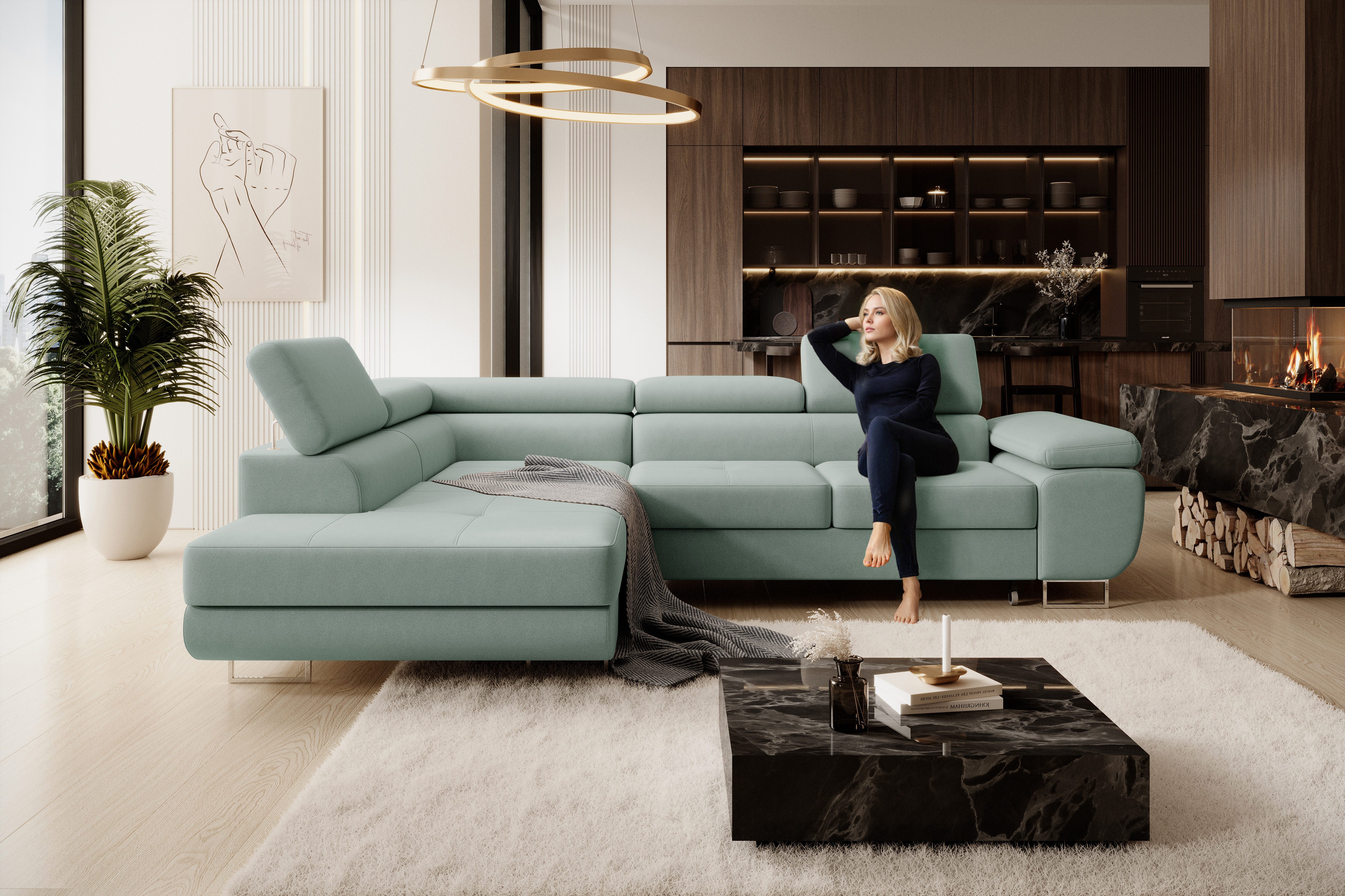 NEXT COLLECTION Ecksofa Wild, Verstellbare Kopfstützen, günstig online kaufen