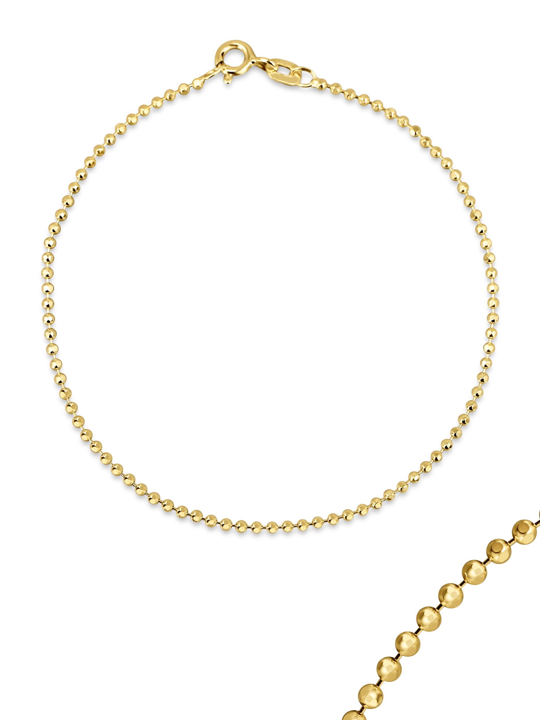 Goldarmband Mini Kugelarmband 14K Gold – 18 cm, 1,5 mm, Hellgold