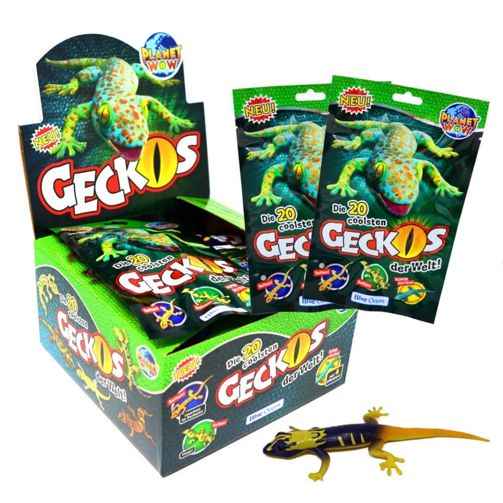 Blue Ocean Sammelfigur Blue Ocean Geckos Sammelfiguren 2023 - Planet Wow Figur - 1 Display (Set), Geckos Figur - 1 Display mit 20 Tüten