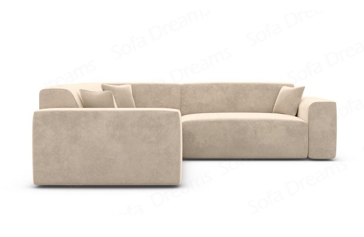 Sofa Dreams Ecksofa Mallorca L Form Stoffsofa, 4-Sitzer, Lounge, Stoffbezug, Chesterfield, Samtstoff Beige