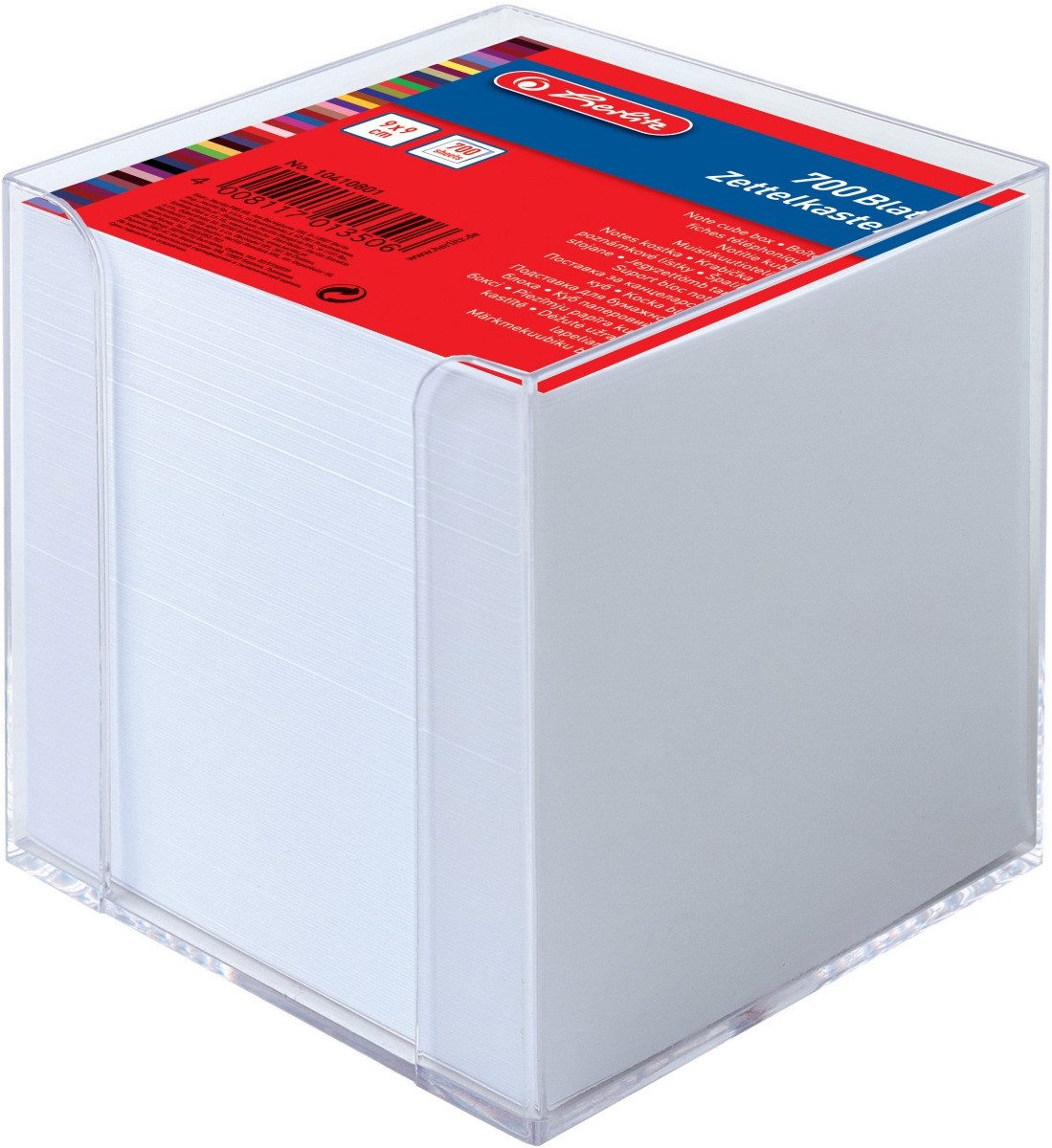 Herlitz Notizzettel Zettelkasten 9x9cm transparent
