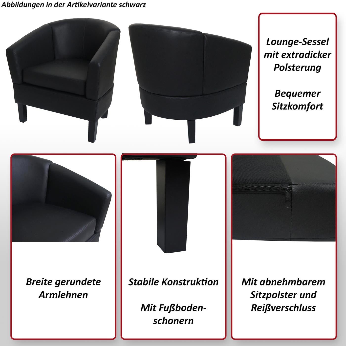 MCW Loungesessel MCW-O17, Mit Fußbodenschonern