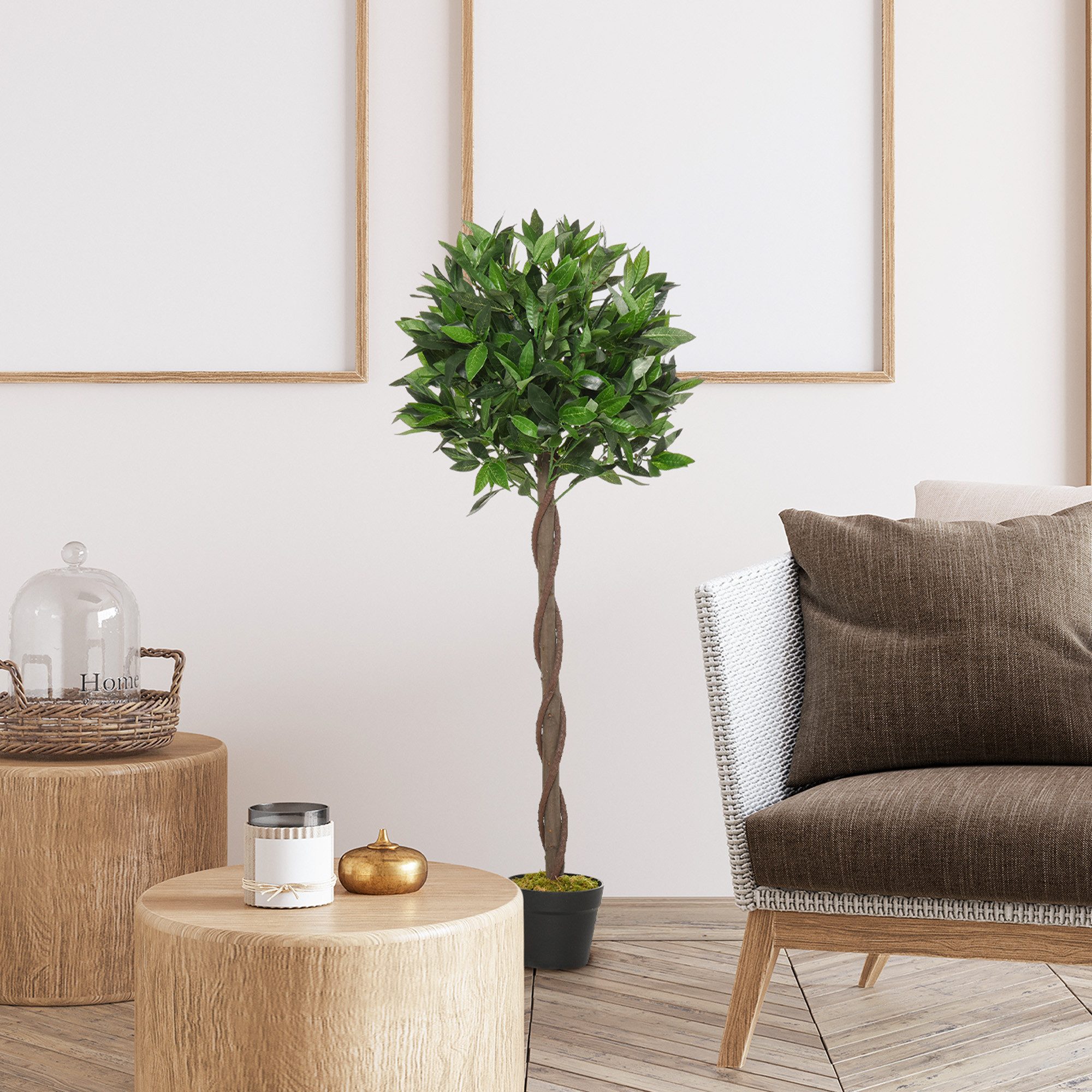 Kunstpflanze 2er-Set, 120 cm, im Zementtopf günstig online kaufen