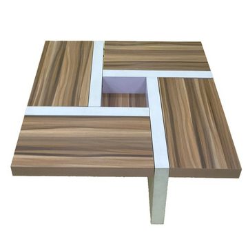 Melko Couchtisch Beistelltisch Couchtisch Braun / Weiß Sofatisch Stubentisch Wohnzimmertisch Wohnzimmer Holztisch Kaffeetisch Design Tisch (Stück), Maximale Stabilität