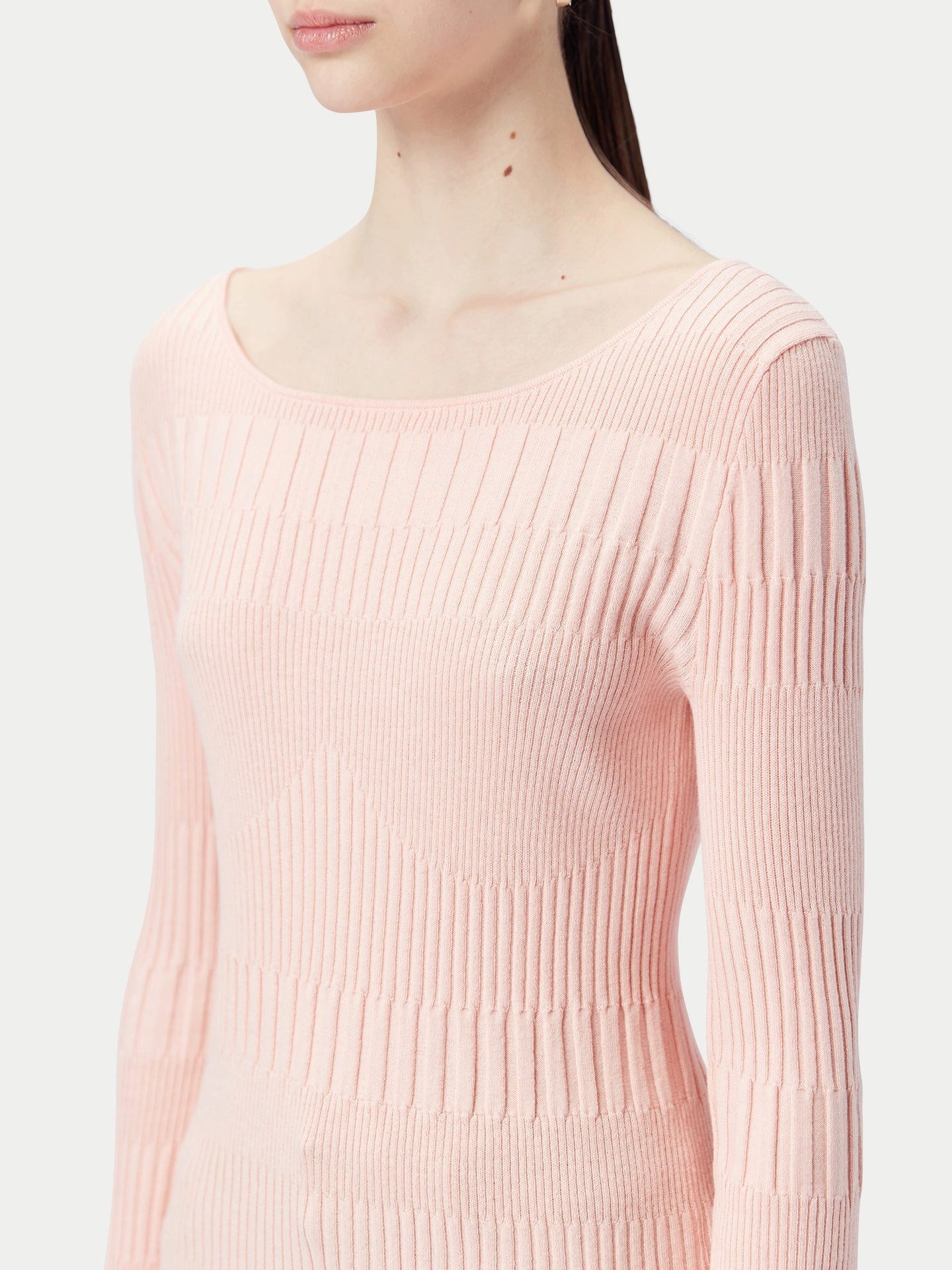 GOBI Cashmere Rundhalspullover Rippenpullover aus Baumwoll-Seiden-Kaschmir-Mischung
