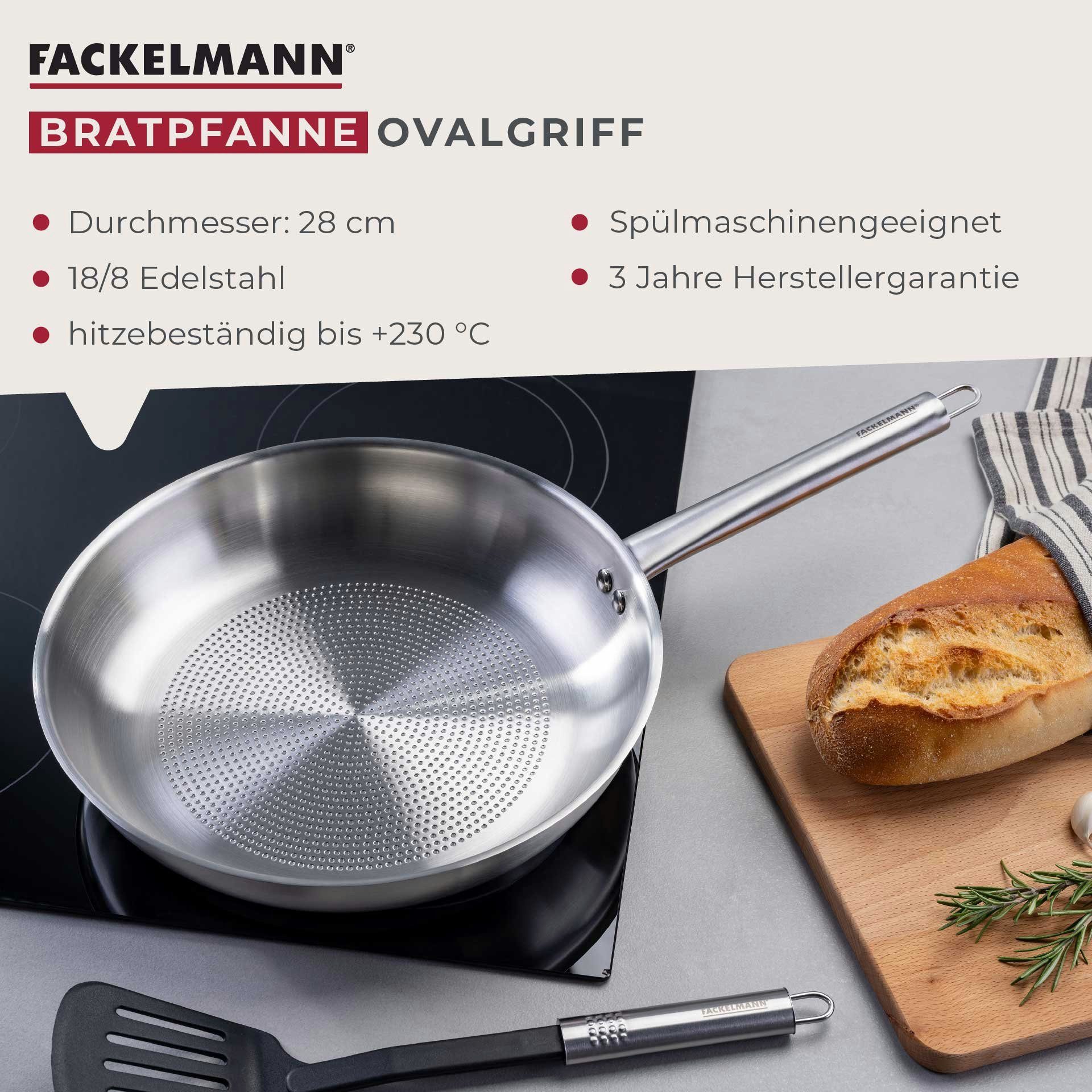 FACKELMANN Bratpfanne Edelstahl-Pfanne, Kochgeschirr, Universalpfanne