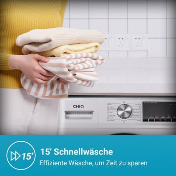 CHiQ Waschmaschine CFL100-14586IM3XBW, 10 kg, Inverter-Motor, Dampfwäsche, 12 Jahre Gratis Garantie auf den Motor