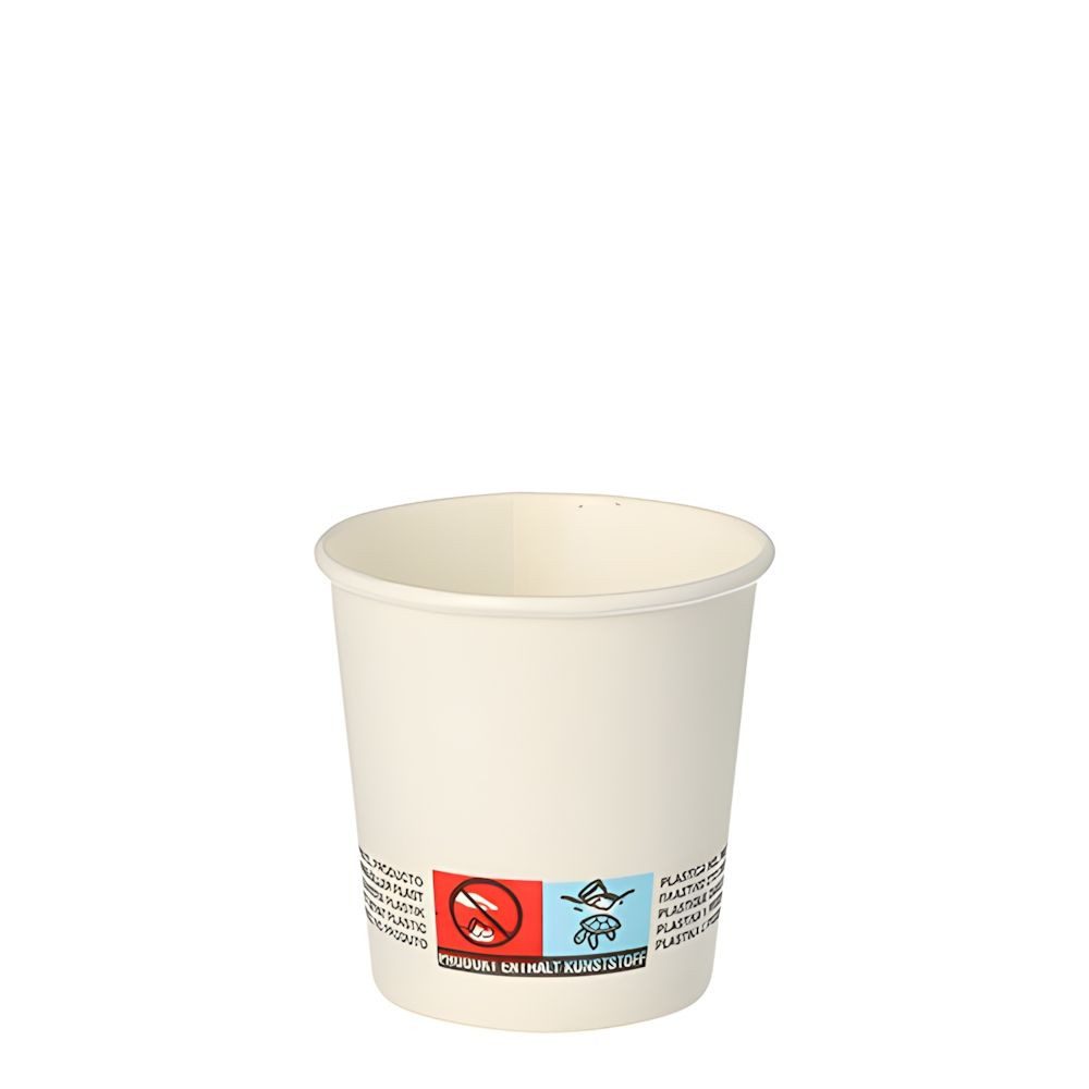 PAPSTAR Einwegbecher Trinkbecher, Pappe 0,1 l Ø 6,3 cm, 6 cm weiss 1000 Stk, Pappe, PLA-beschichtet