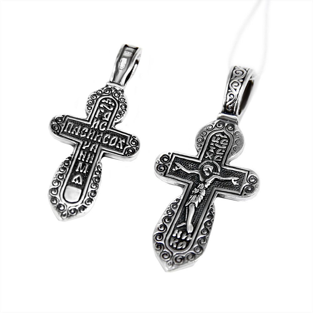 Kreuzanhänger Kettenanhänger Jesus Kreuz 925 Silber Orthodoxe An