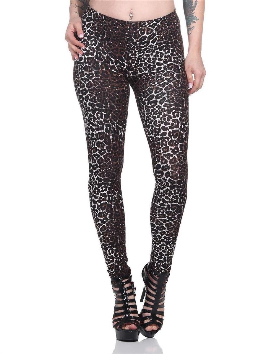Leggings Damen Leggings Leo Zebra Print Stretch Slim Fit, S-XL