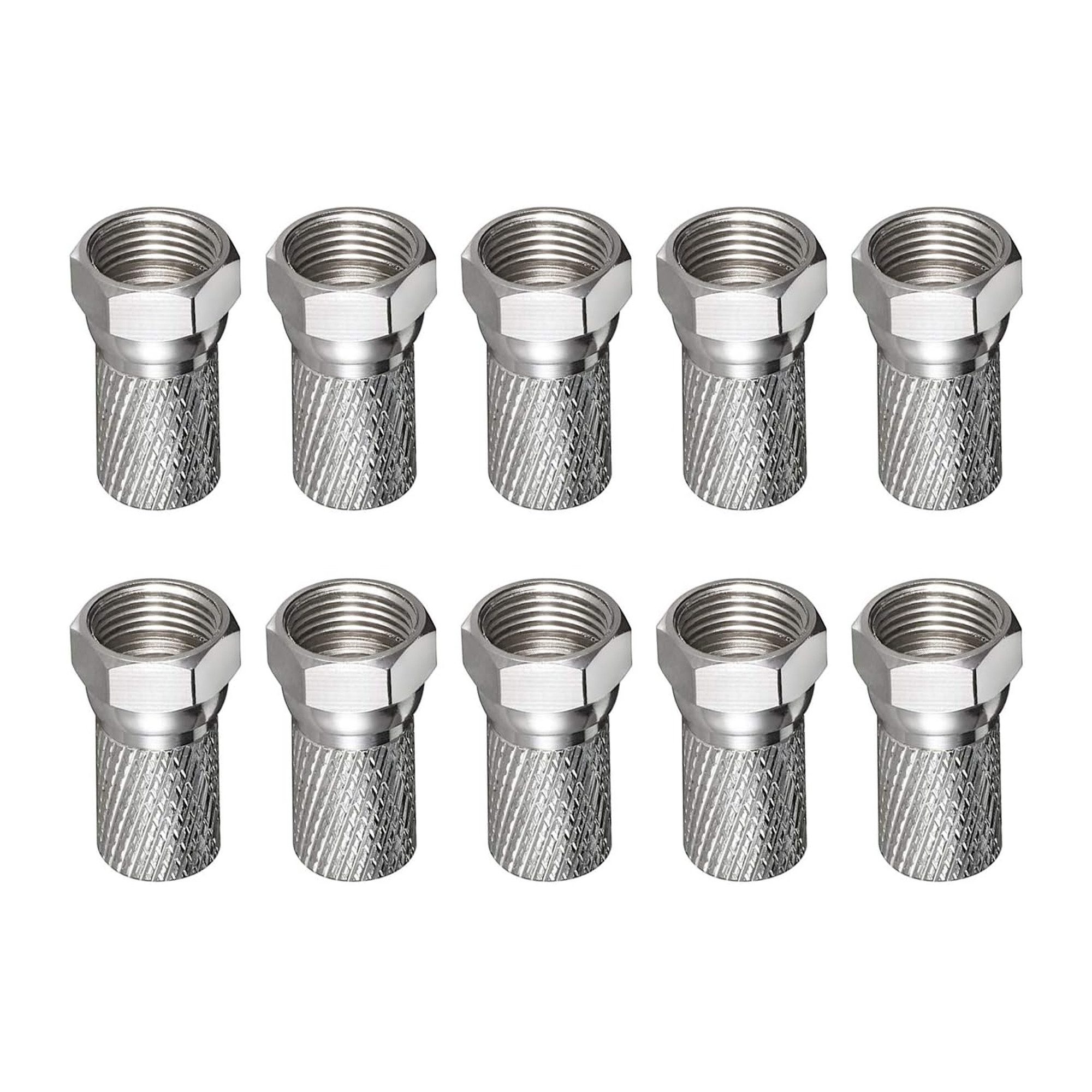 100x F-Stecker 7mm (breite Ausführung) mit großer Mutter SAT-Kabel