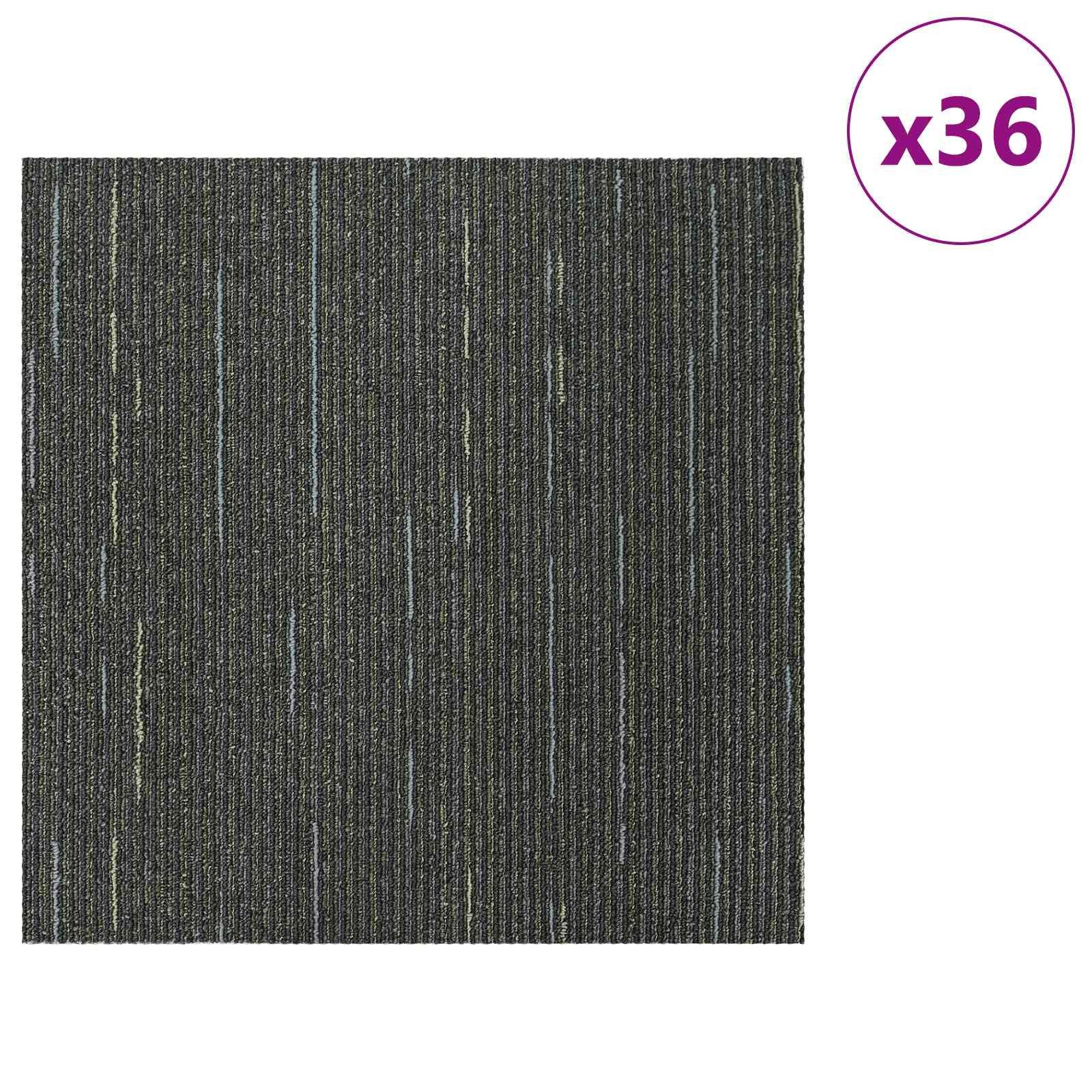 vidaXL Vinyllaminat 50 x 50 cm Teppichfliese Gestreift Hellgrün 50x50 cm 36er Set