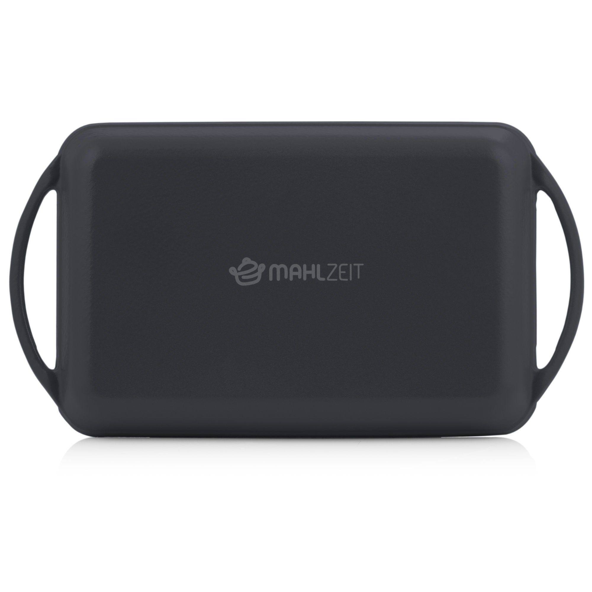 Mahlzeit Grillplatte Gusseisen, 39,5 x 22 x 3,5 cm, Blue Berry, Emailliert mit 2 Griffen