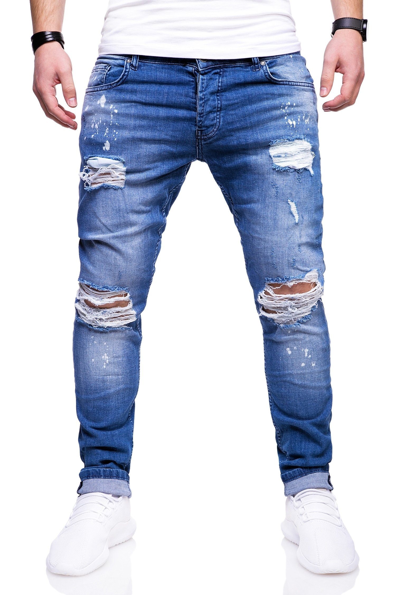 SLY mit blau Slim-fit-Jeans behype Destroyed-Elementen