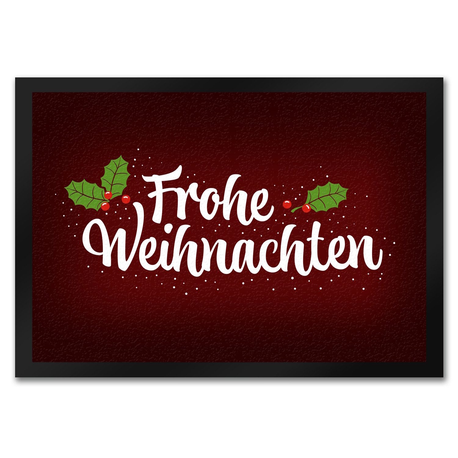 Fußmatte Frohe Weihnachten Fußmatte mit Blätter und Beeren Motiv Winter 