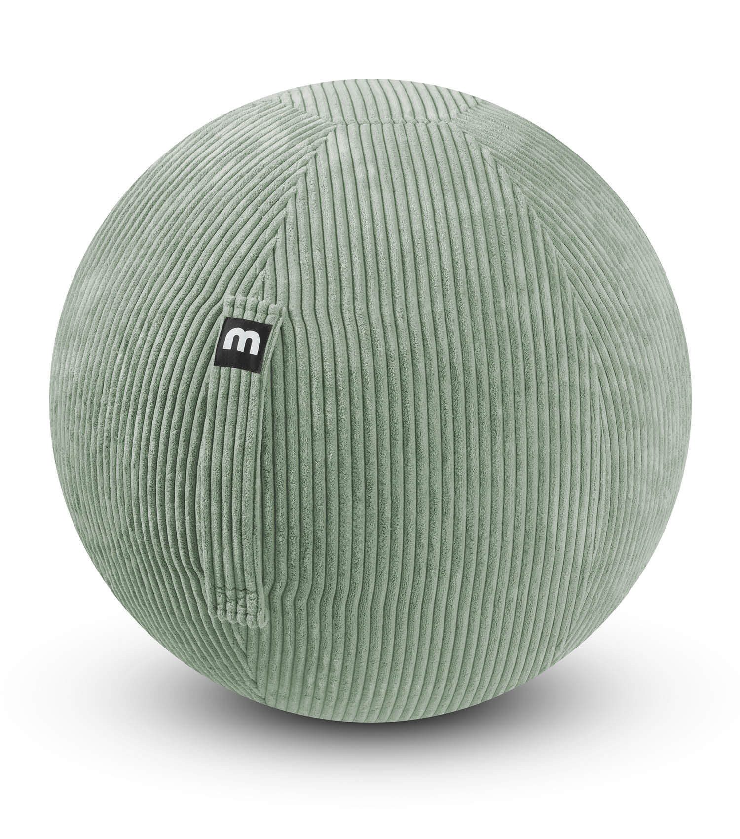 mokebo Sitzball Der Sportliche (mit Cordbezug), Made in Germany, ergonomischer Hocker, Büro, Homeoffice in Grün