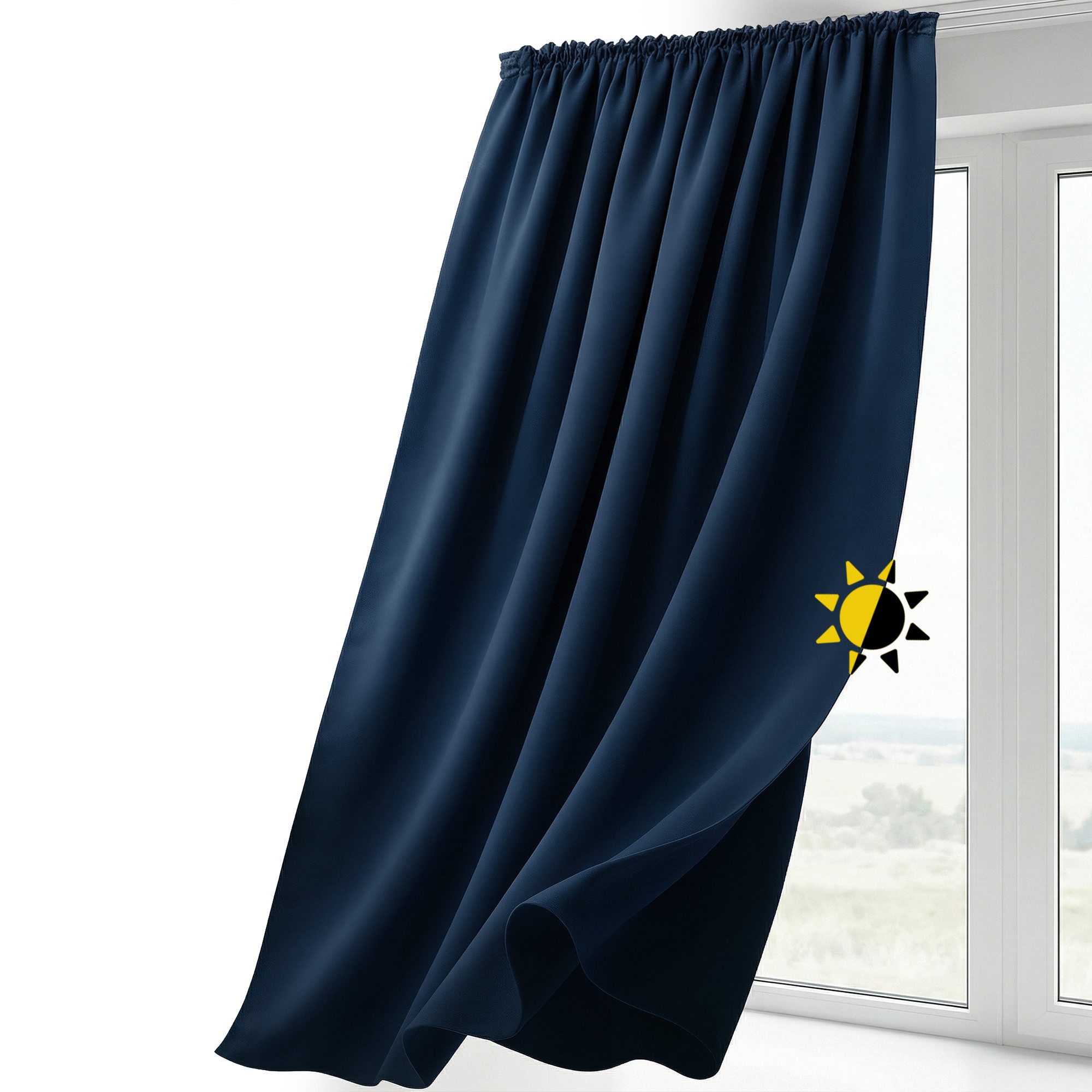 Beautex Verdunkelungsvorhang Verdunkelungsgardine Kräuselband Vorhang blickdicht abdunkelnd (1 St), Kräuselband, verdunkelnd