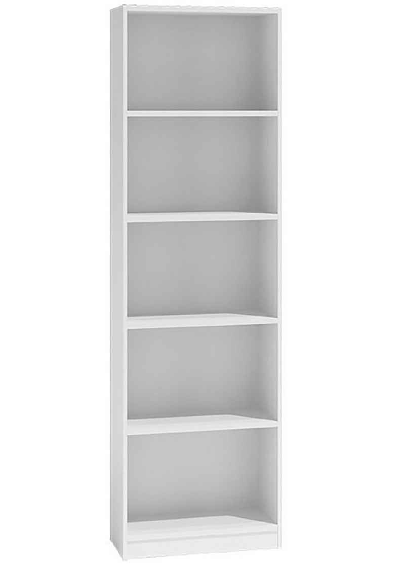 Home Collective Bücherregal Aktenregal Standregal Raumteiler weiß mit 5 offenen Fächern, aus MDF Holz, Breite 40 cm