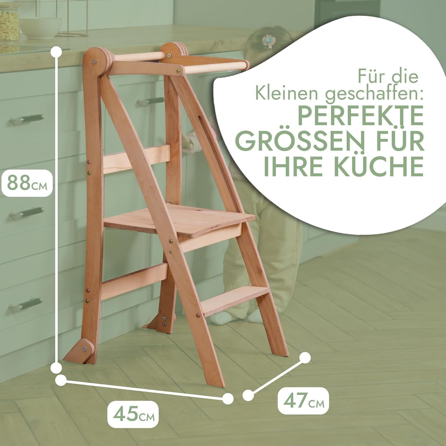 Goodevas Kinderklappstuhl Montessori-Lernleiter: Klappbare Lernleiter günstig online kaufen