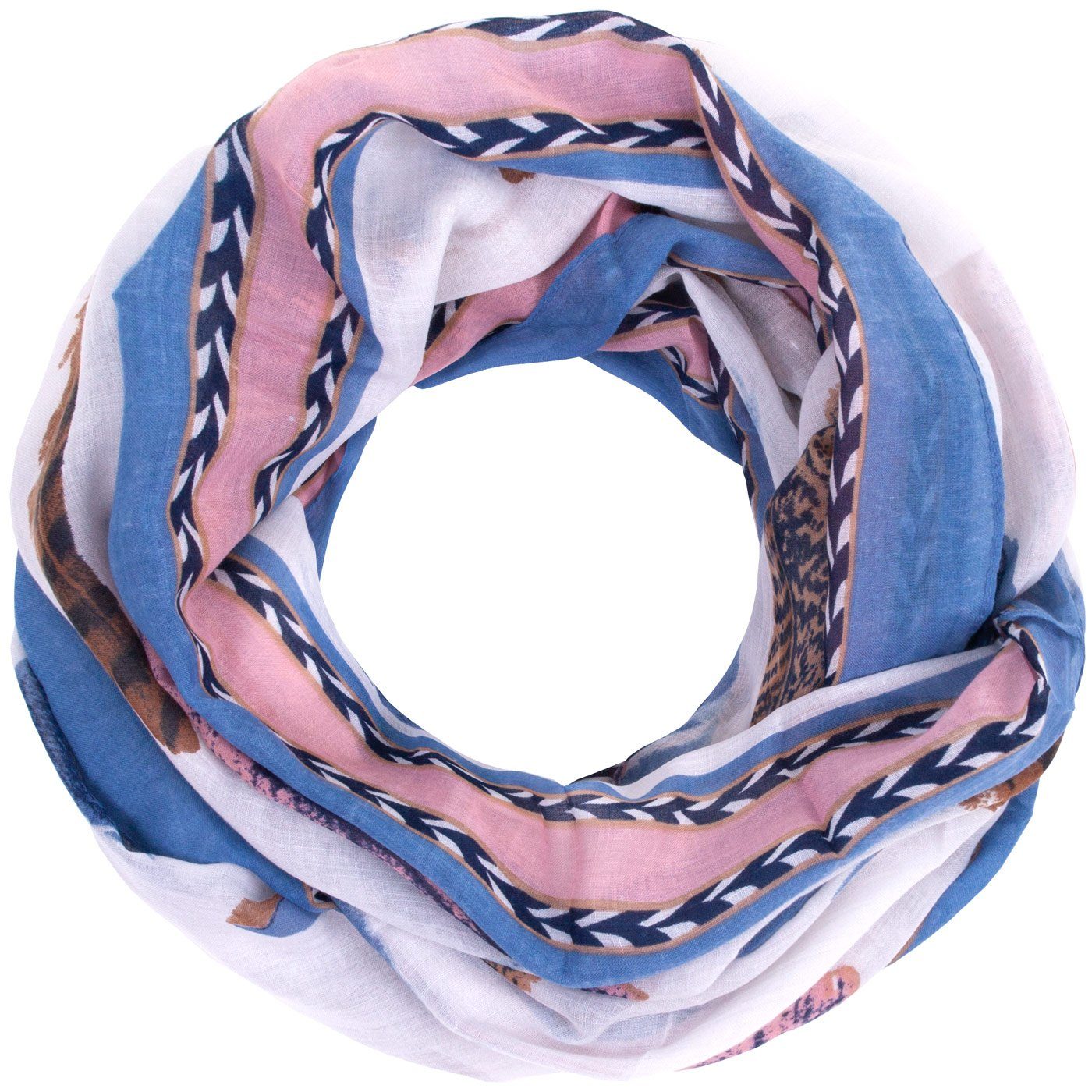 Faera Loop, Damen Schal gemalte Federn weich und leicht Damen Loop Rundscha günstig online kaufen