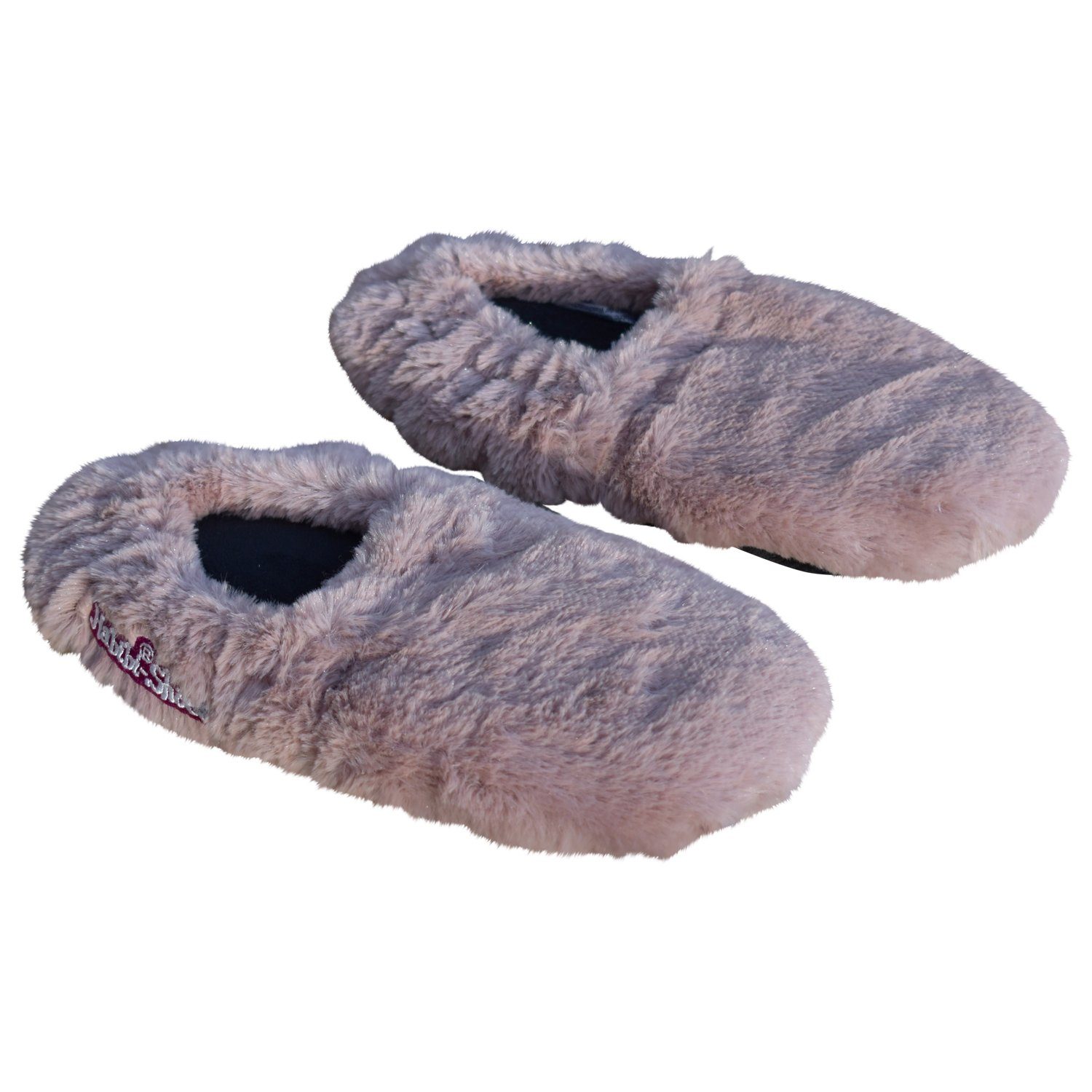 Habibi Plush Wärmekissen Wärmeschuhe, Slipper grau Größe M für Mikrowelle/Ofen, (1 Paar Wärme-Hausschuhe)