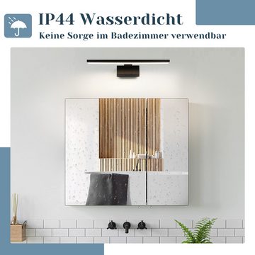 Nettlife LED Spiegelleuchte Badezimmer 30/40/60 CM Spiegellampe Schwarz Wandlampe 4000K, IP44 Wasserdicht, LED fest integriert, Neutralweiß, Keller Küche Badschrank