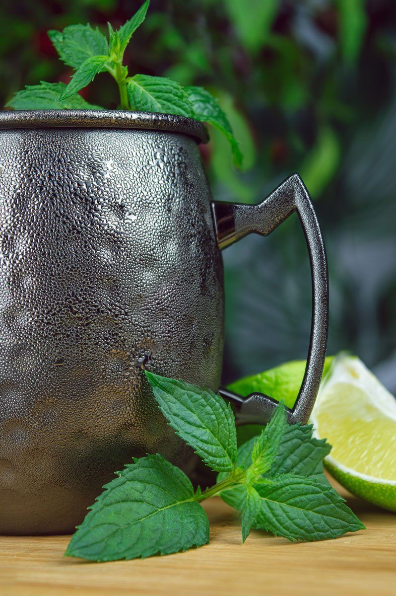 Sendez Cocktailglas 2 x Schwarze Moscow Mule Becher 500 ml Moskau Mule Cocktailkrug