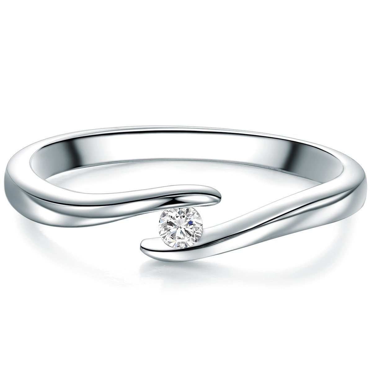 Trilani Silberring Twist-Ring aus 925 Sterling Silber, mit Zirkonia