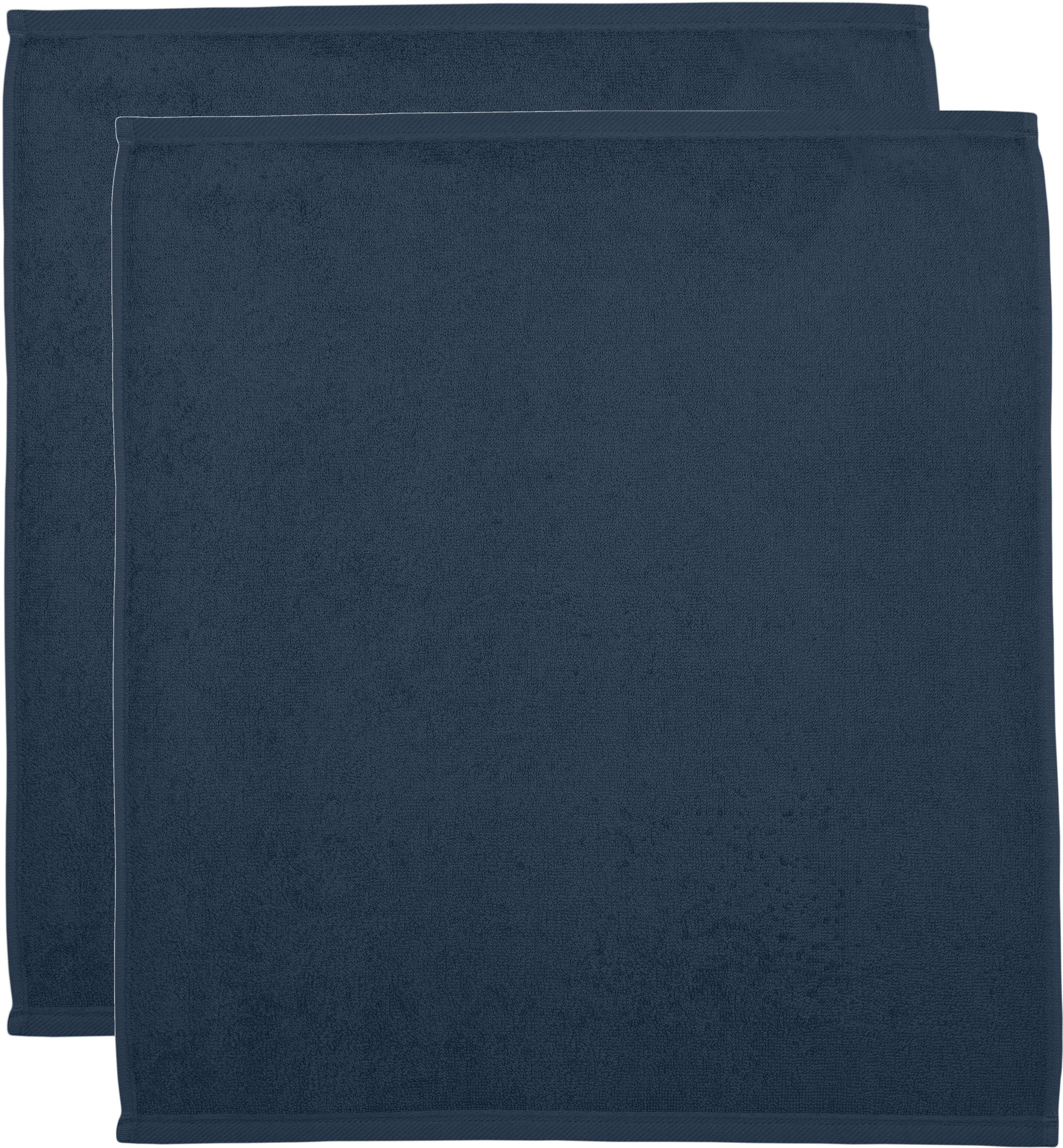 Küchenhelfer (Set, einsetzbarer Baumwolle, aus vielseitig Geschirrtuch cm, unifarben 50x50 100% ROSS Marineblau Küchen-Frottiertuch, 2-tlg),